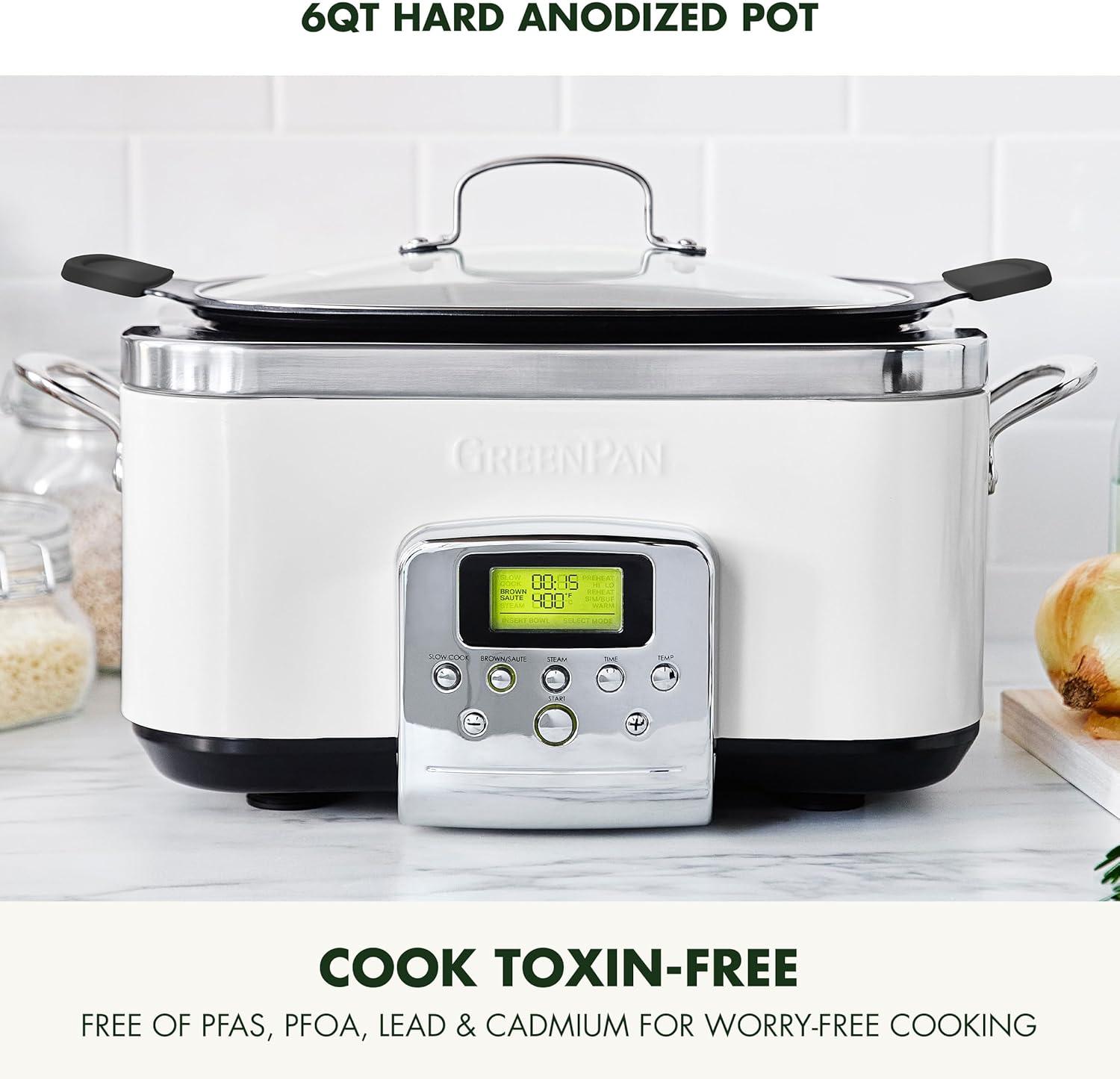 Cloud Cream 6qt Ceramic Slow Cooker with Digital Display