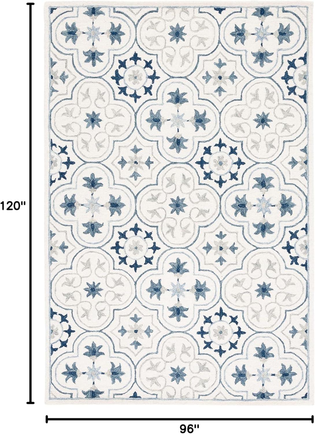 Micro-Loop MLP381 Hand Tufted Indoor Area Rug - Ivory/Sage - 8'x10' - Safavieh