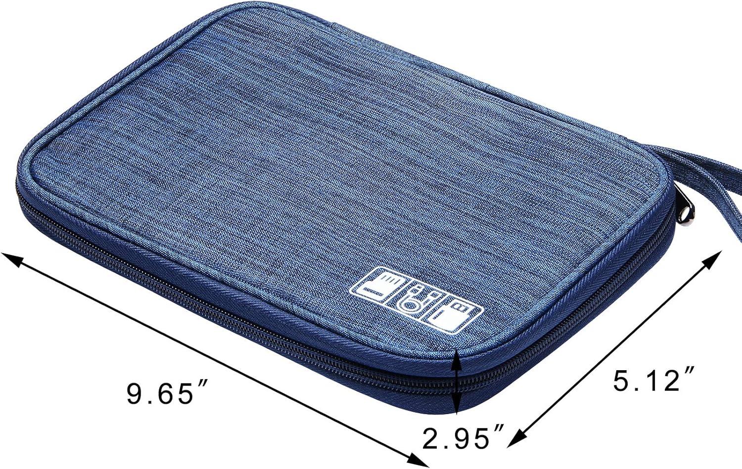 SELLYFELLY Travel Electronics Organizer Portable Cable Organizer Bag for Storage Electronic Accessories Case for Cord,Phone,Charger,Flash Drive (Sky Blue)