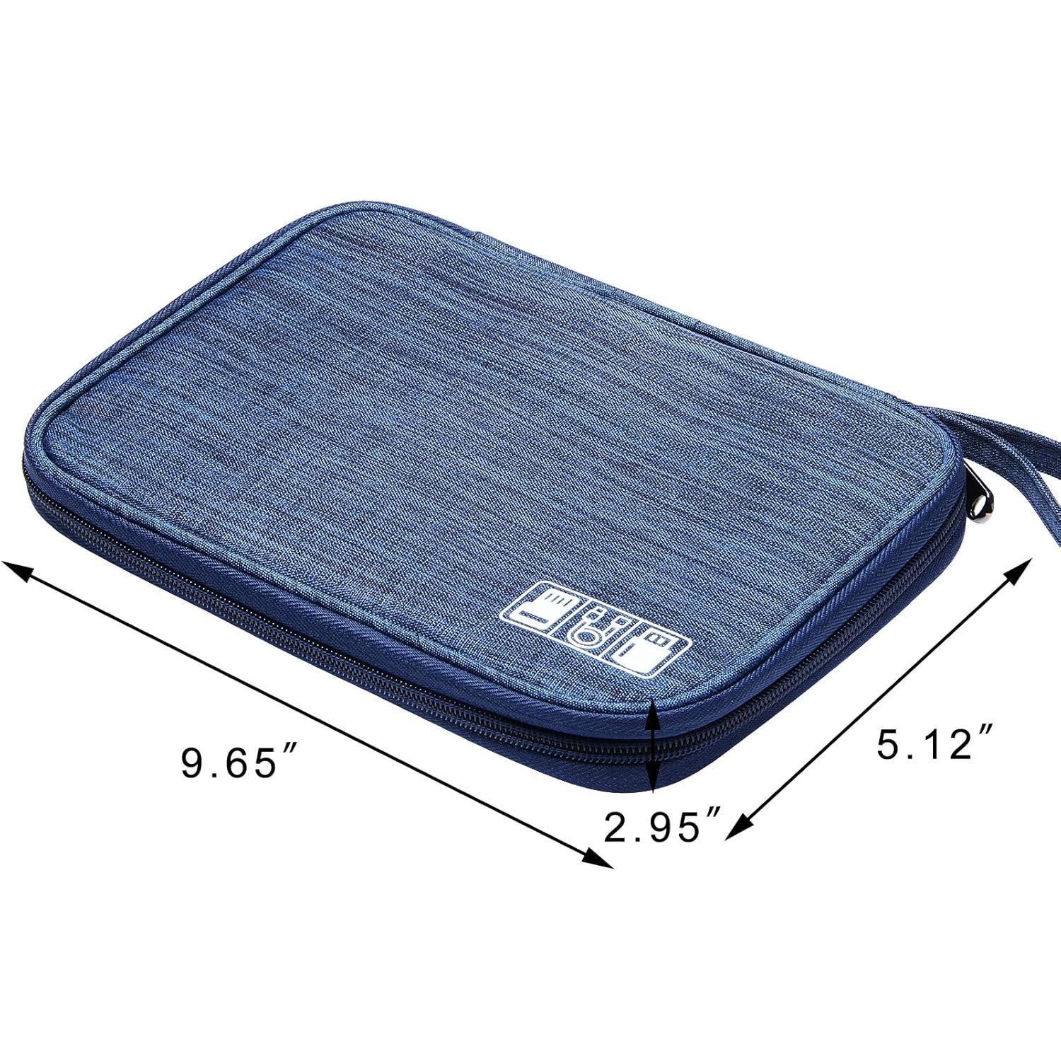 SELLYFELLY Travel Electronics Organizer Portable Cable Organizer Bag for Storage Electronic Accessories Case for Cord,Phone,Charger,Flash Drive (Sky Blue)