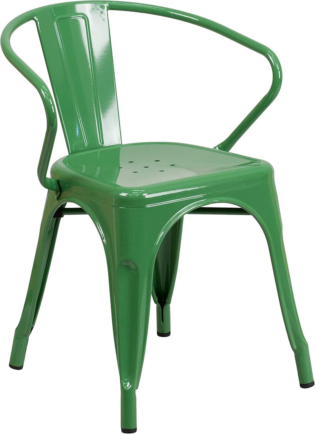 Flash Furniture Hucheson Metal Indoor-Outdoor Chair with Arms