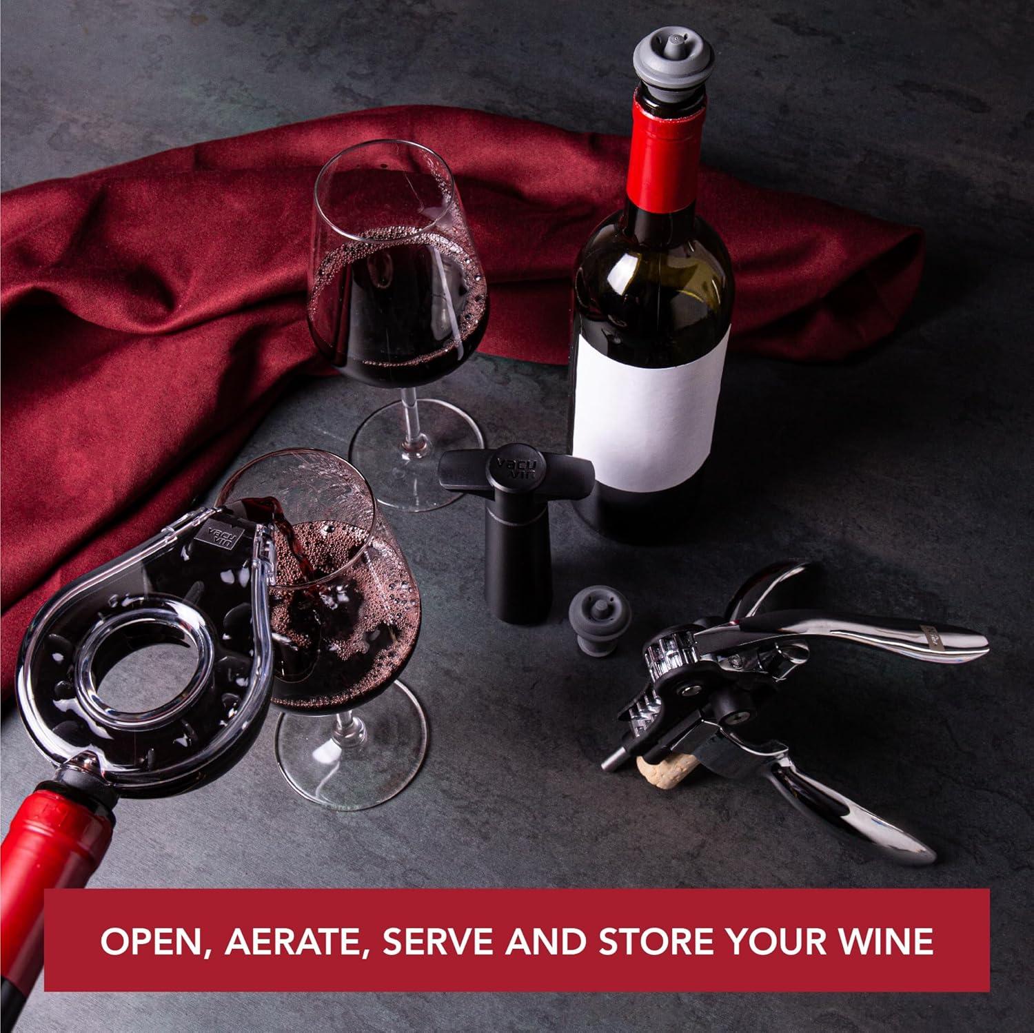 Vacu Vin Set of 5 Air Deluxe Wine Set Black