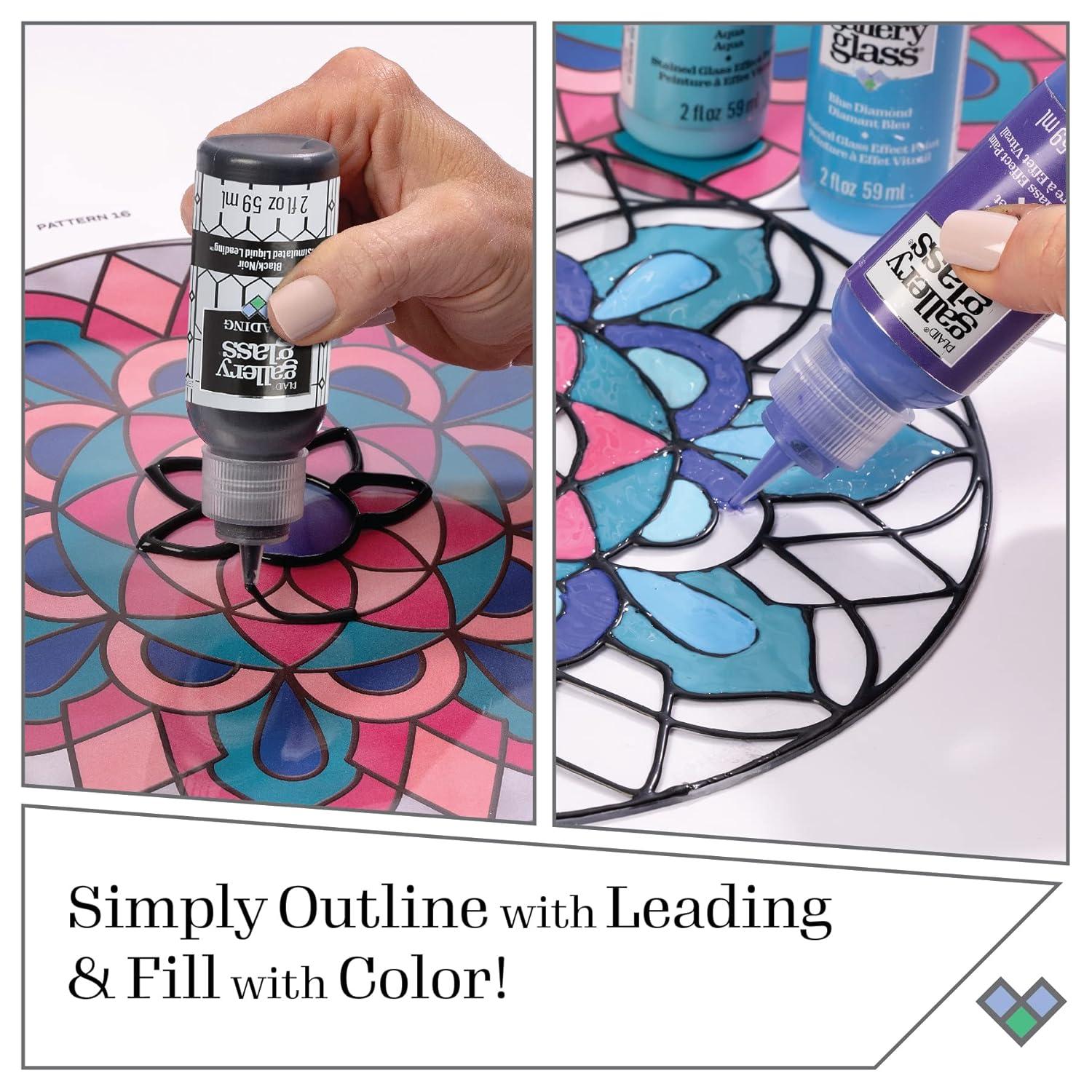 Gallery Glass, Floral Stained Kit, Glass Paint Set for DIY Arts and Crafts, Perfect for Beginners and Artists, 1 Count (Pack of 6)