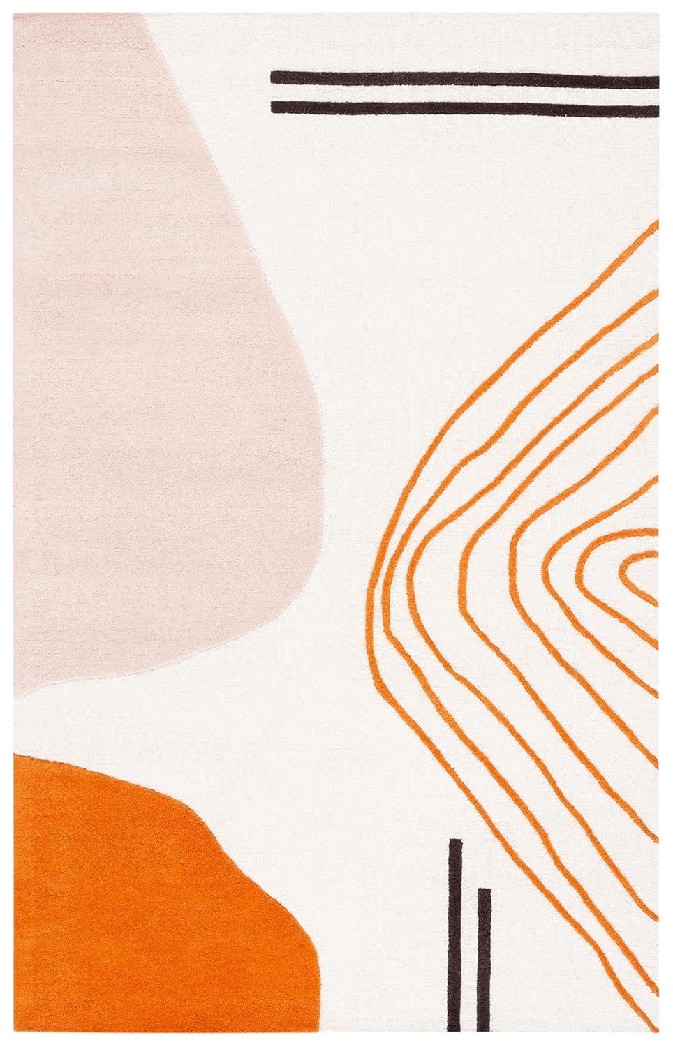 Rodeo Drive RD860 Hand Tufted Indoor Accent Rug - 3'x5' - Ivory/Rust - Safavieh