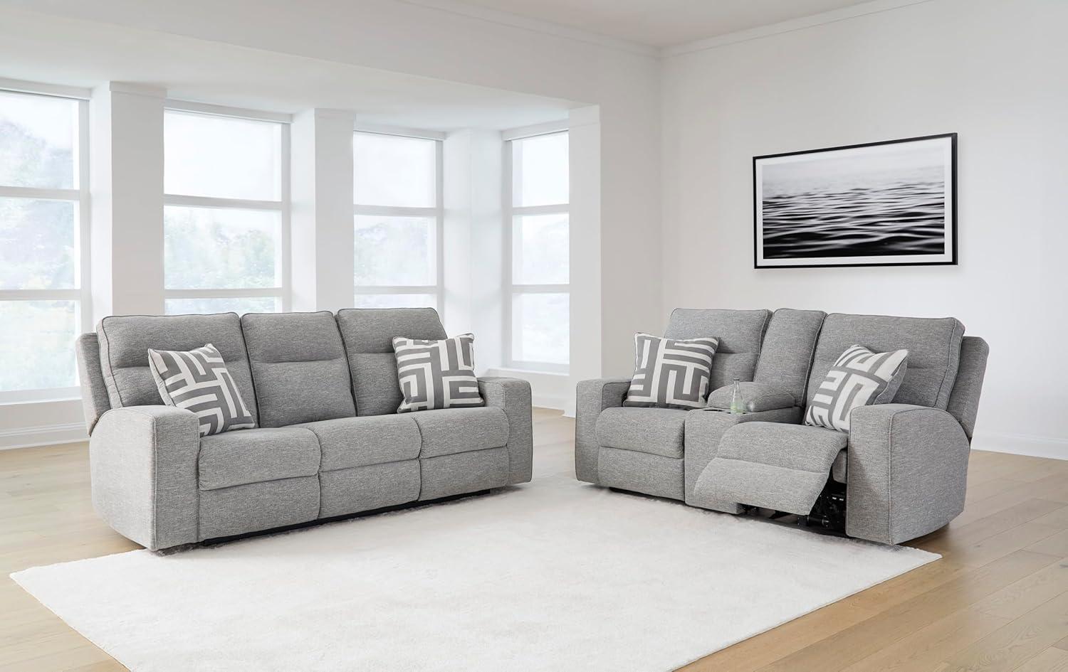 Signature Design by Ashley Biscoe Pewter Power Reclining Loveseat