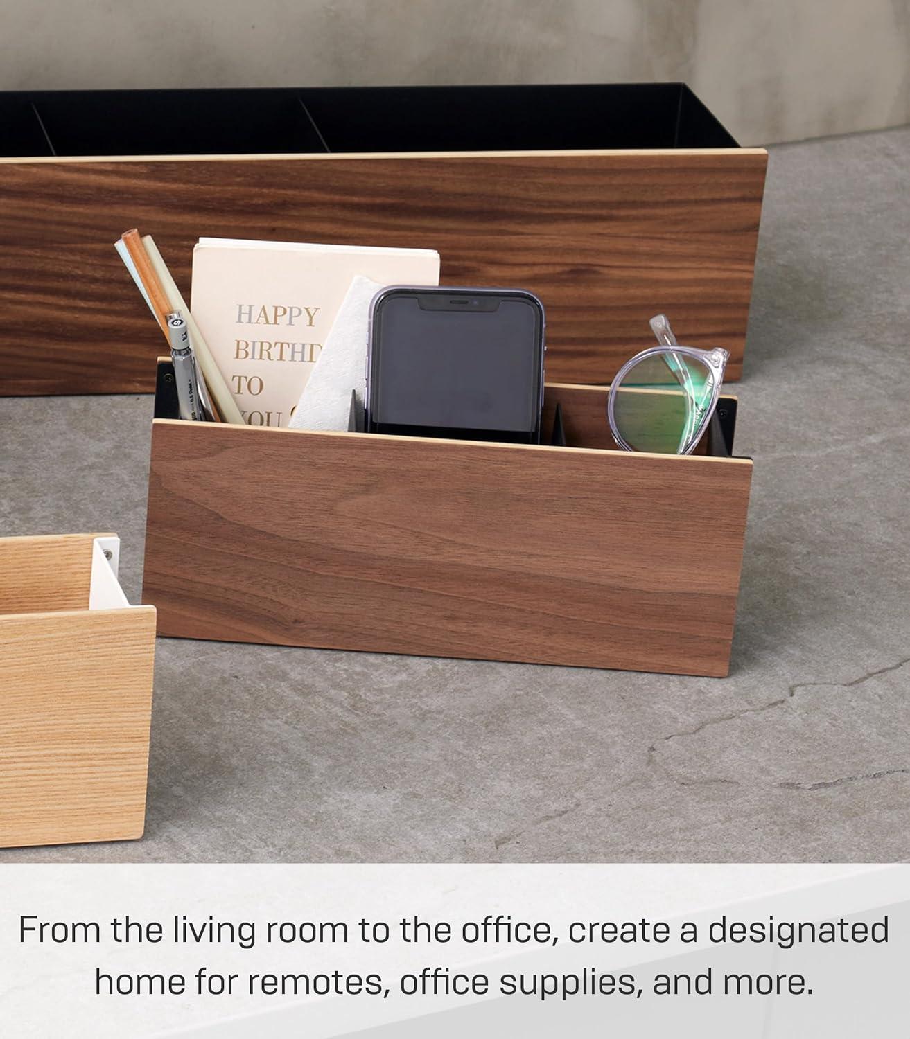 Yamazaki Home Yamazaki Home Desk Organizer - Tv Remote Control And Pen Holder, Steel + Wood