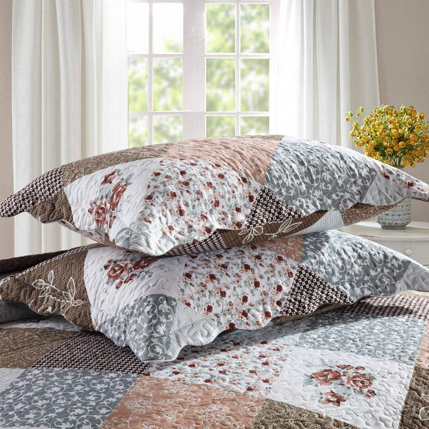HoneiLife Oversized King Bedspreads 120x120-3 Pcs California King Quilt, Extra Large Quilt Sets All Season Use,Rustic Bedding Sets King Size,Reversible Coverlet Lightweight Microfiber Bed Quilts