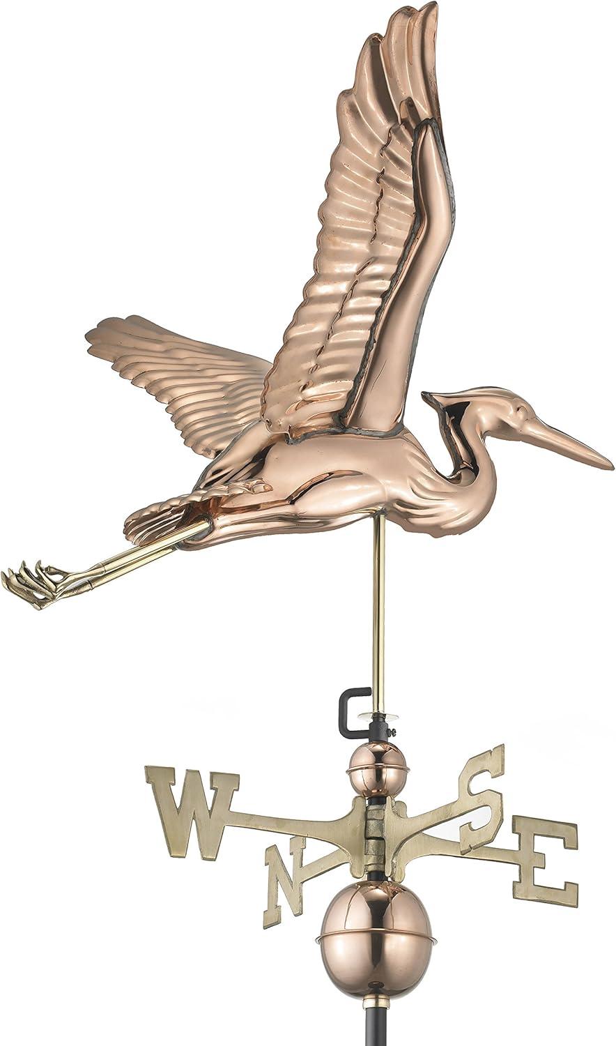 Blue Heron Bird Copper Weathervane