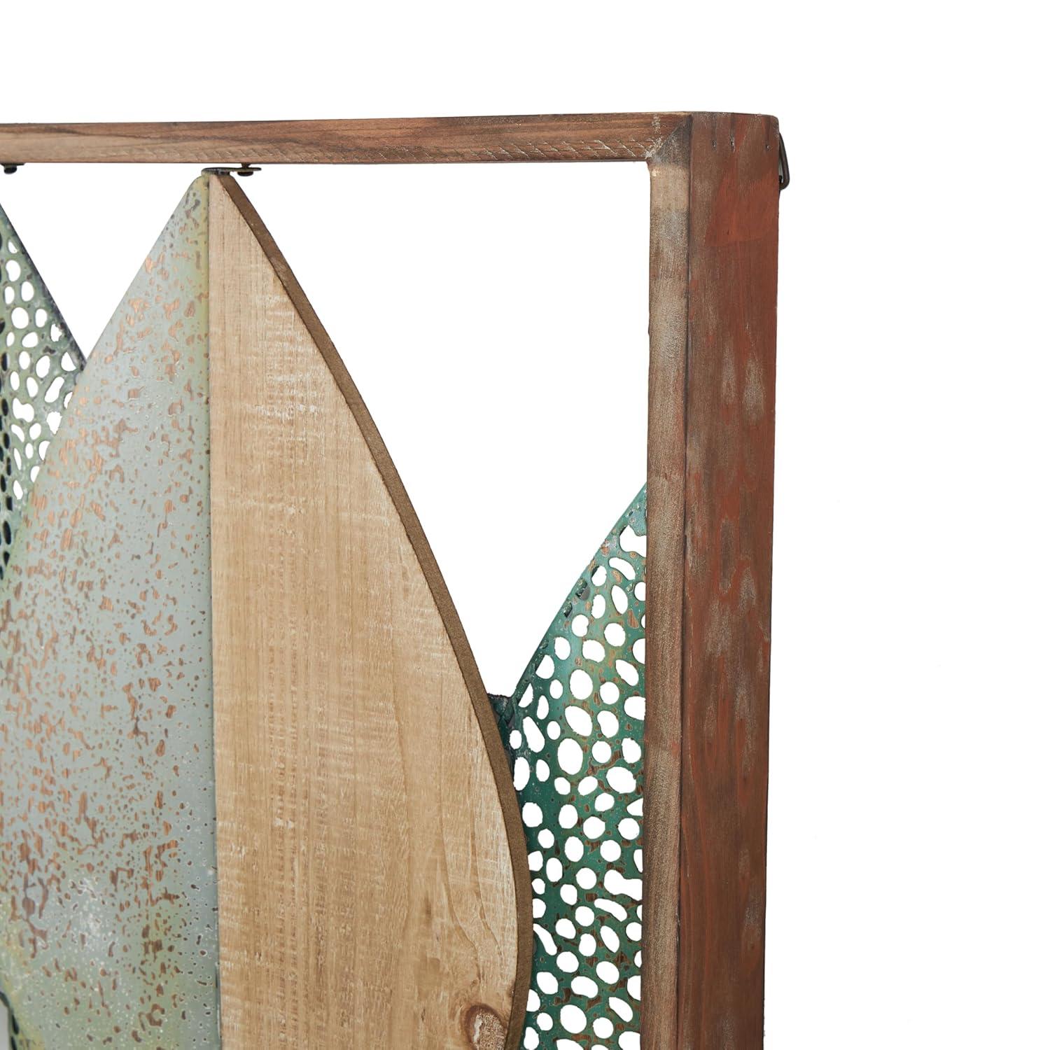 XMVJHOME Modern Leaf Wall Art Sculpture With Metal Wire Accents, Minimalist Botanical Home Decor, Open-Frame Design For Contemporary Interiors