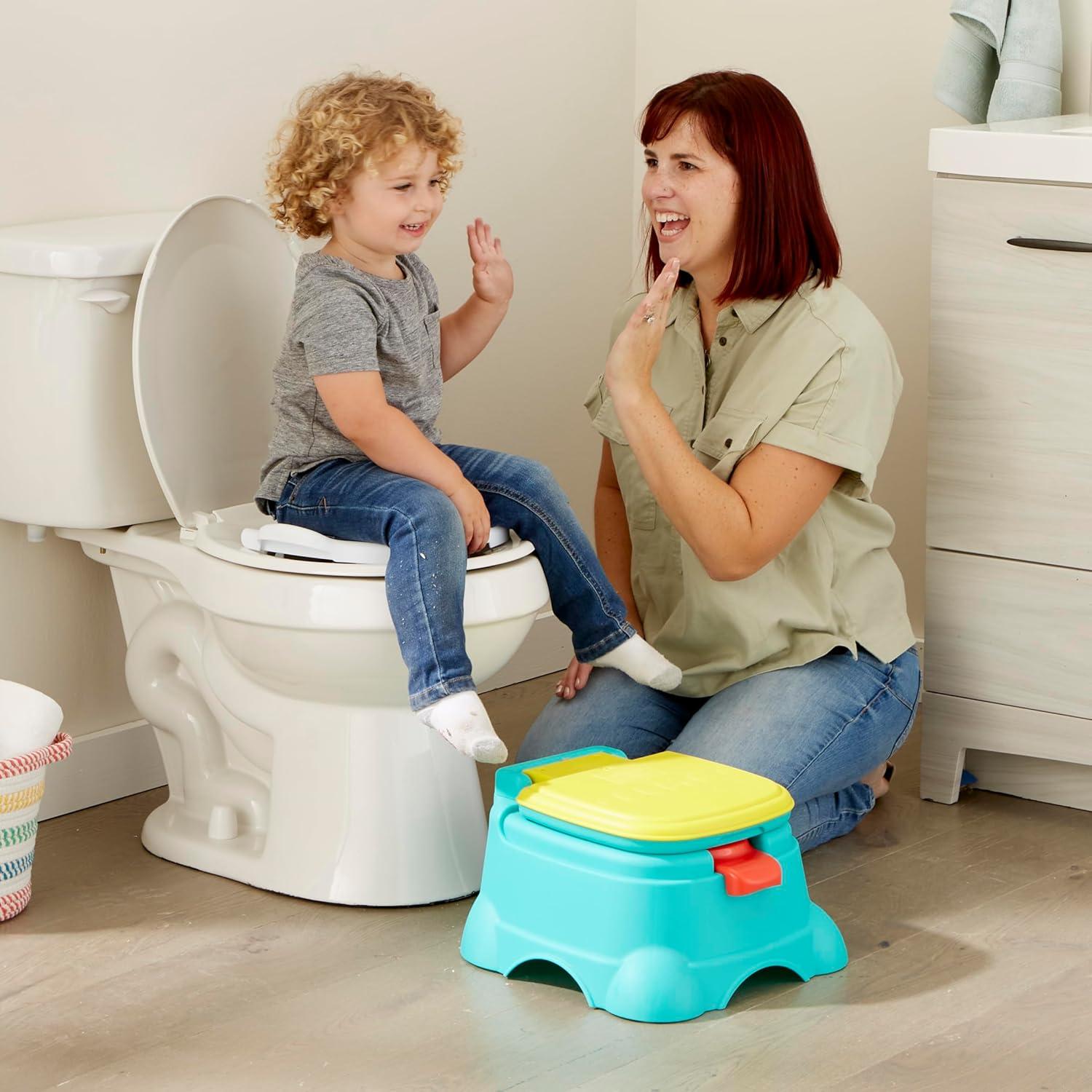 Sesame Street 3-in-1 Potty Chair, Step Stool and Toilet Training Seat - Elmo Hooray!