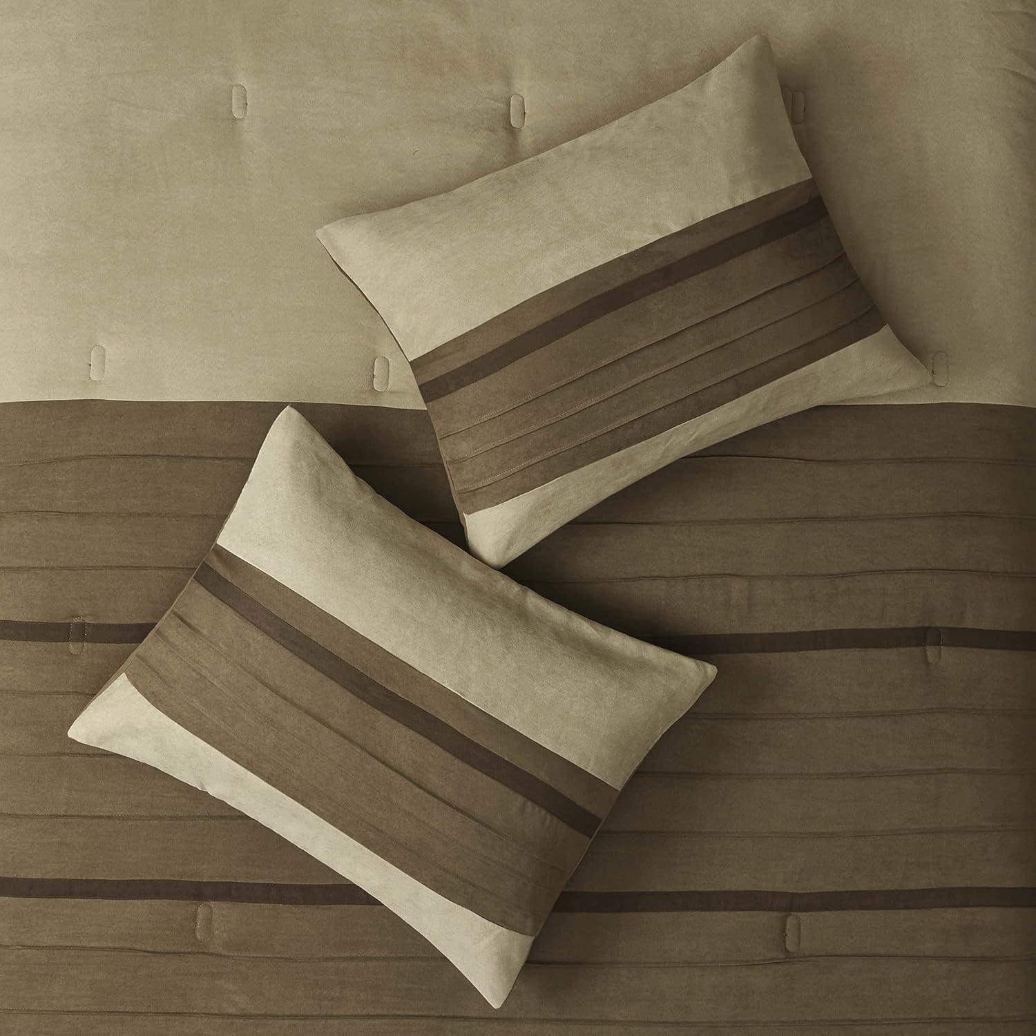 Madison Park Palmer 7 PC Pieced Faux Suede Comforter Set