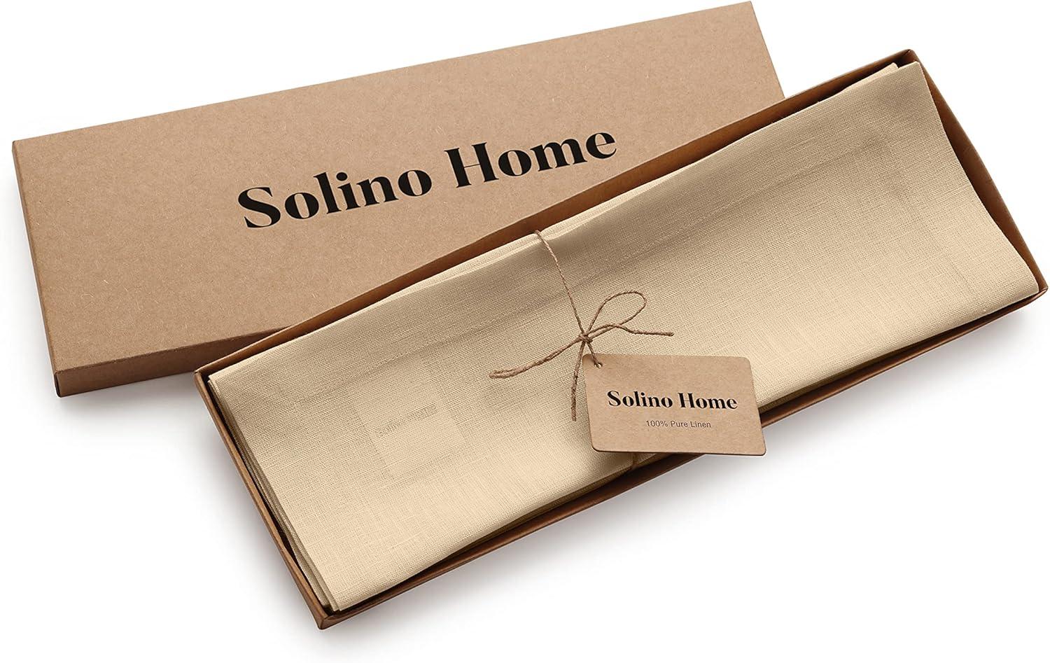 Solino Home Cotton Linen Hemstitch Dinner Napkins (Set of 4)