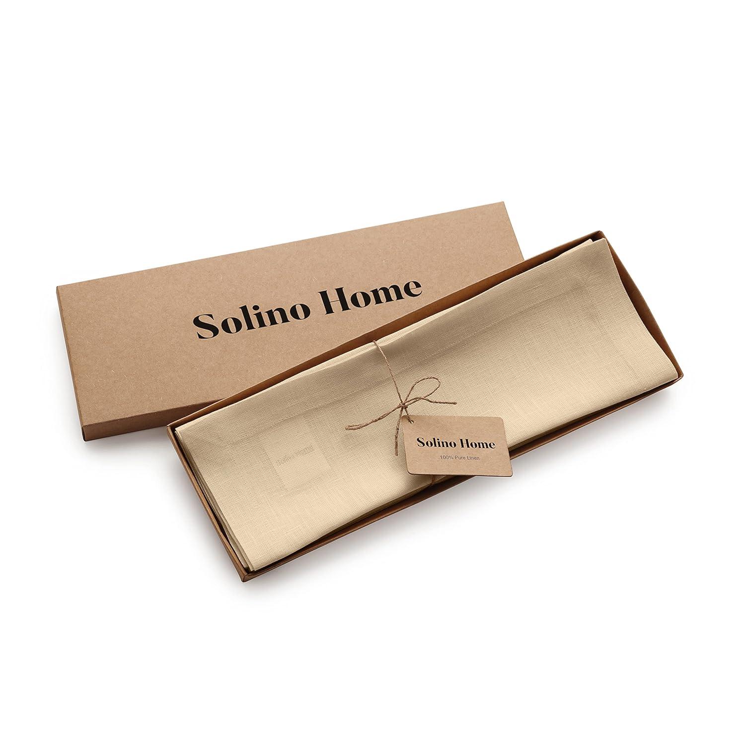 Solino Home Cotton Linen Hemstitch Dinner Napkins (Set of 4)