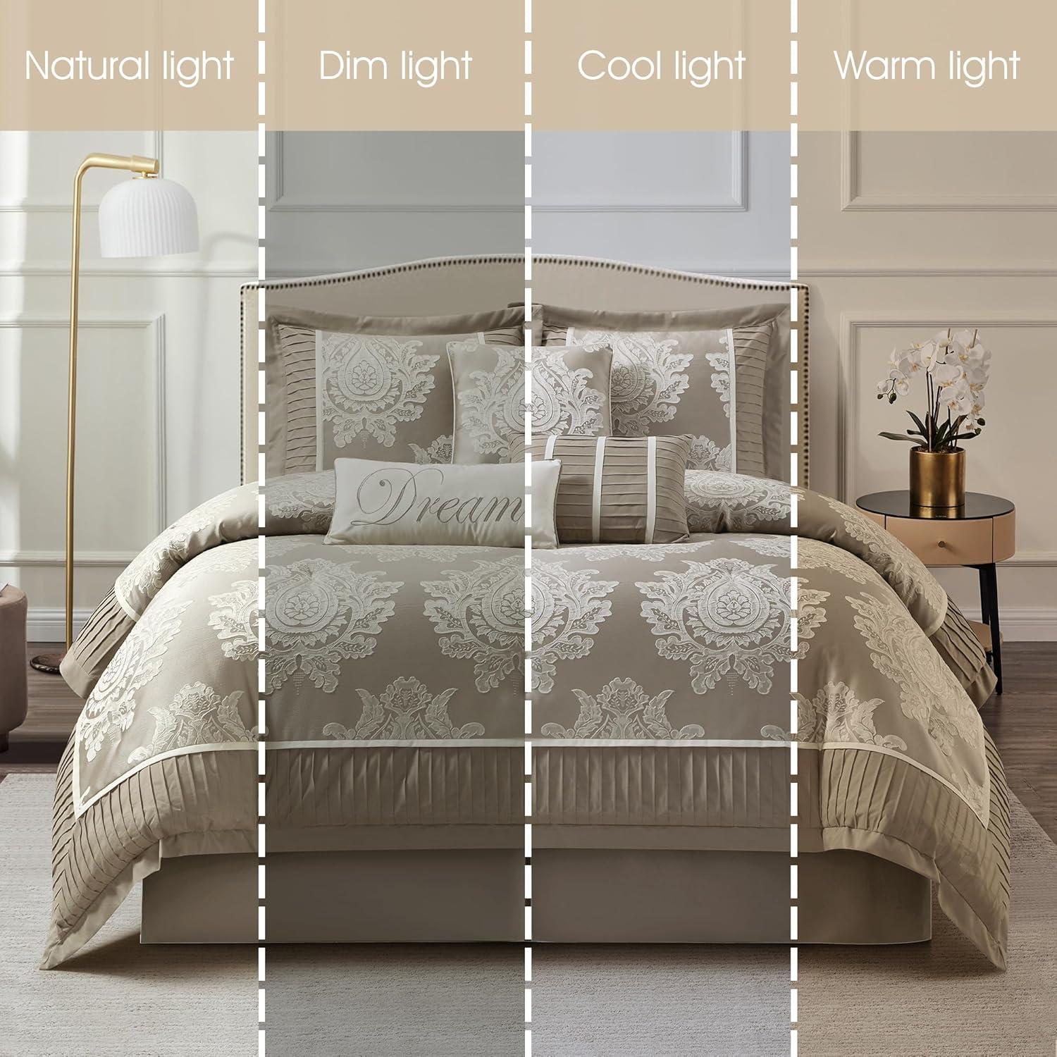 Therese 7 Piece Traditional Damask Comforter Set