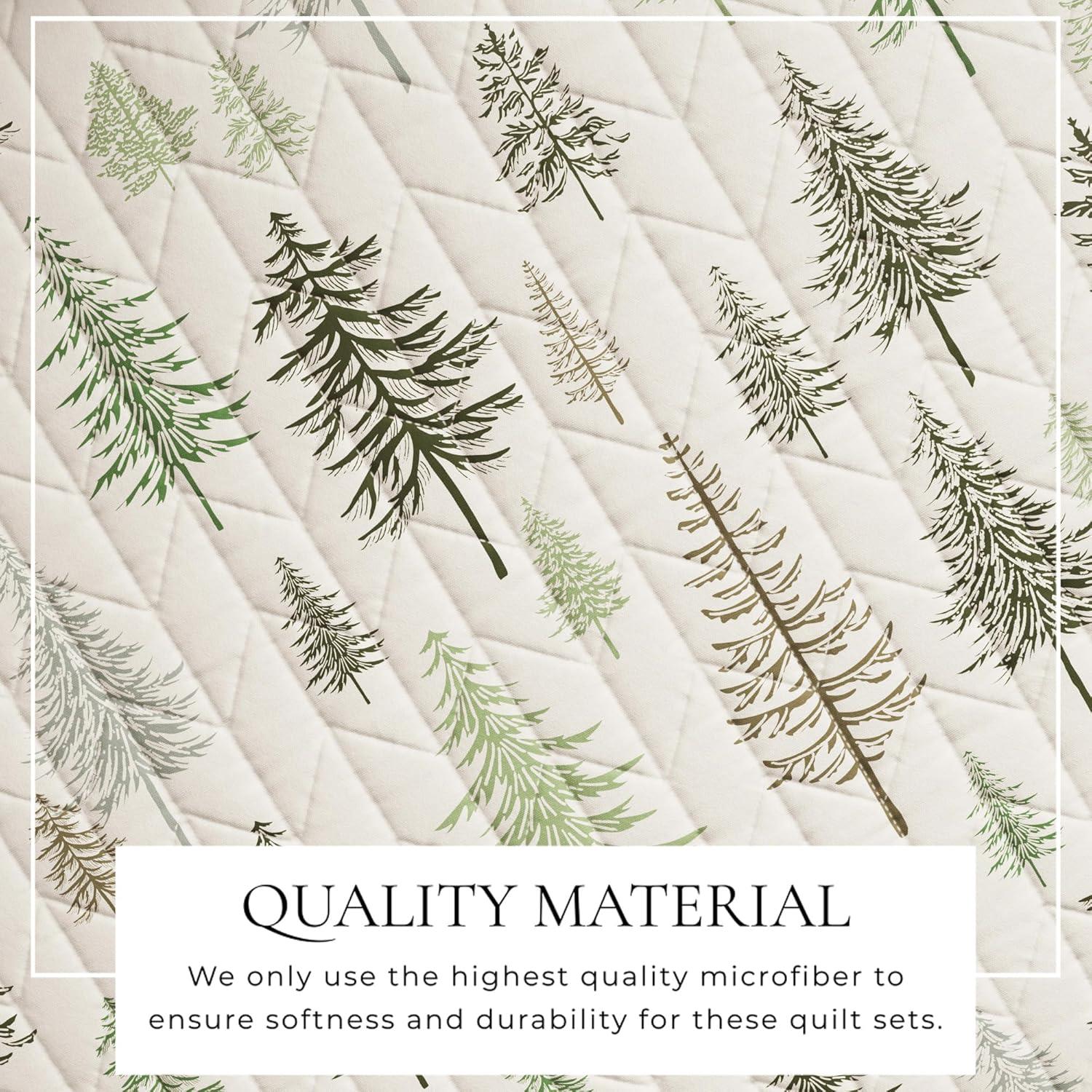 FreshFolds Green Forest Reversible Lodge Quilt Set with Shams