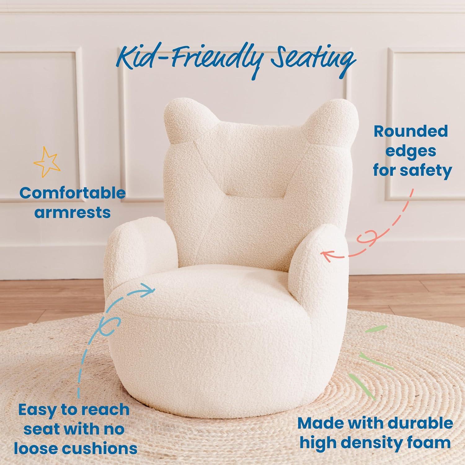 ECR4Kids Teddy Chair, White