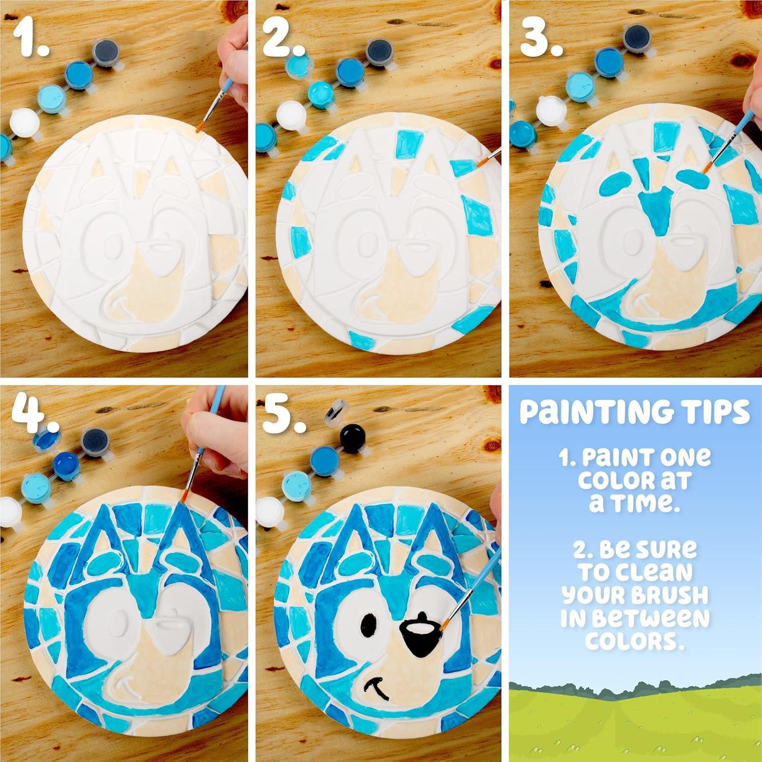 Bluey Ceramic Stepping Stone Painting Kit for Kids