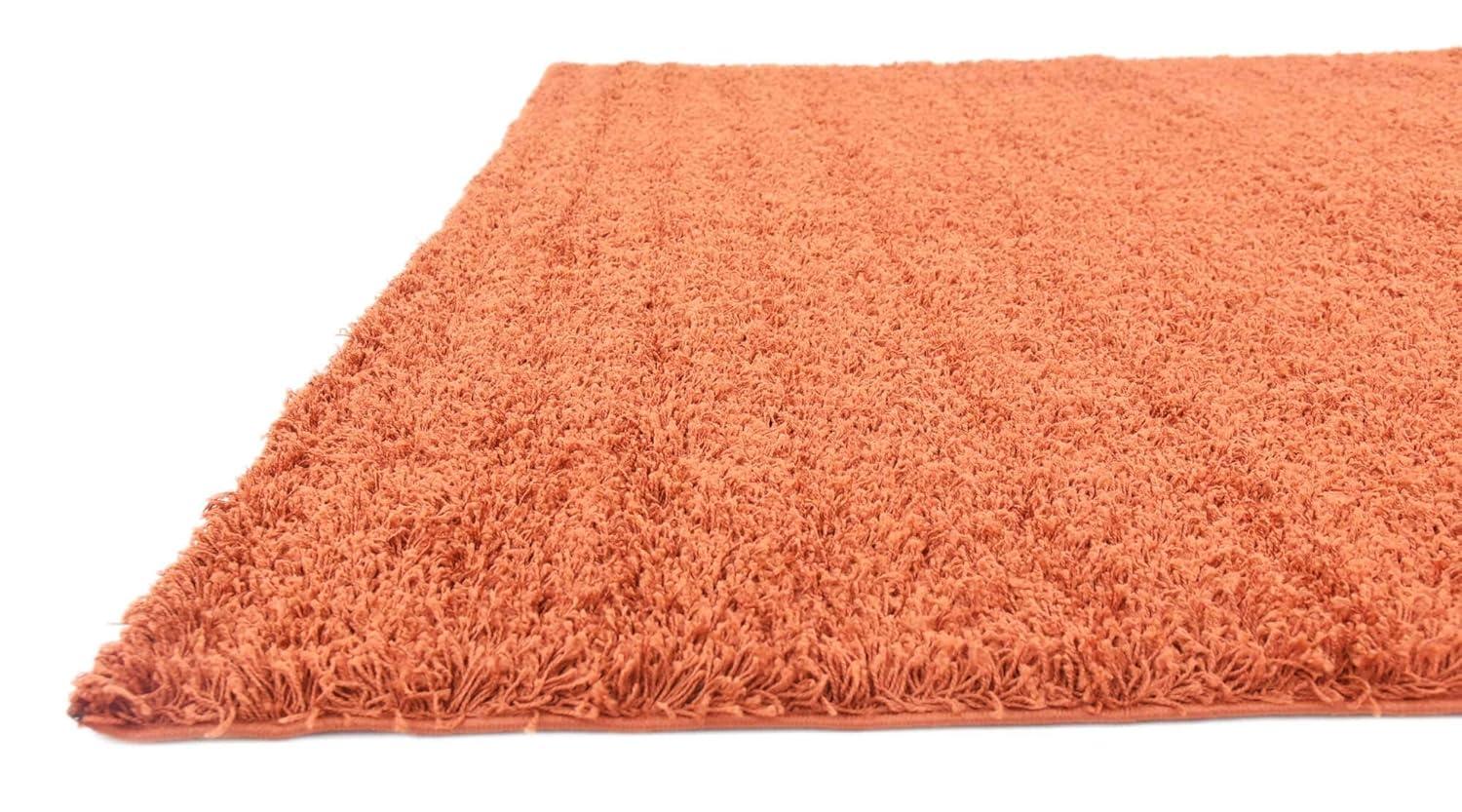 Unique Loom 8' 0 x 8' 0 Square Solid Shag Terracotta Area Rug