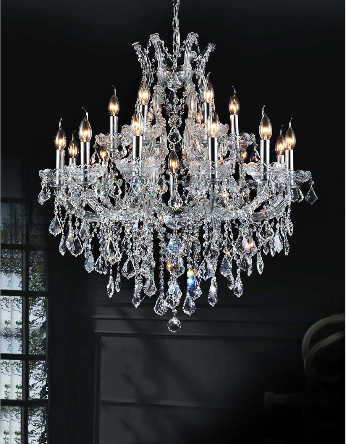 Maria Theresa 19-Light Chrome Crystal Chandelier