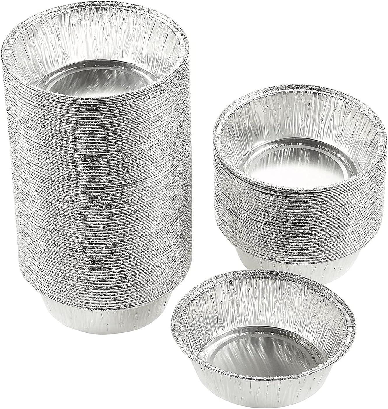 100 Pack Mini Round Aluminum Pot Pie Pans