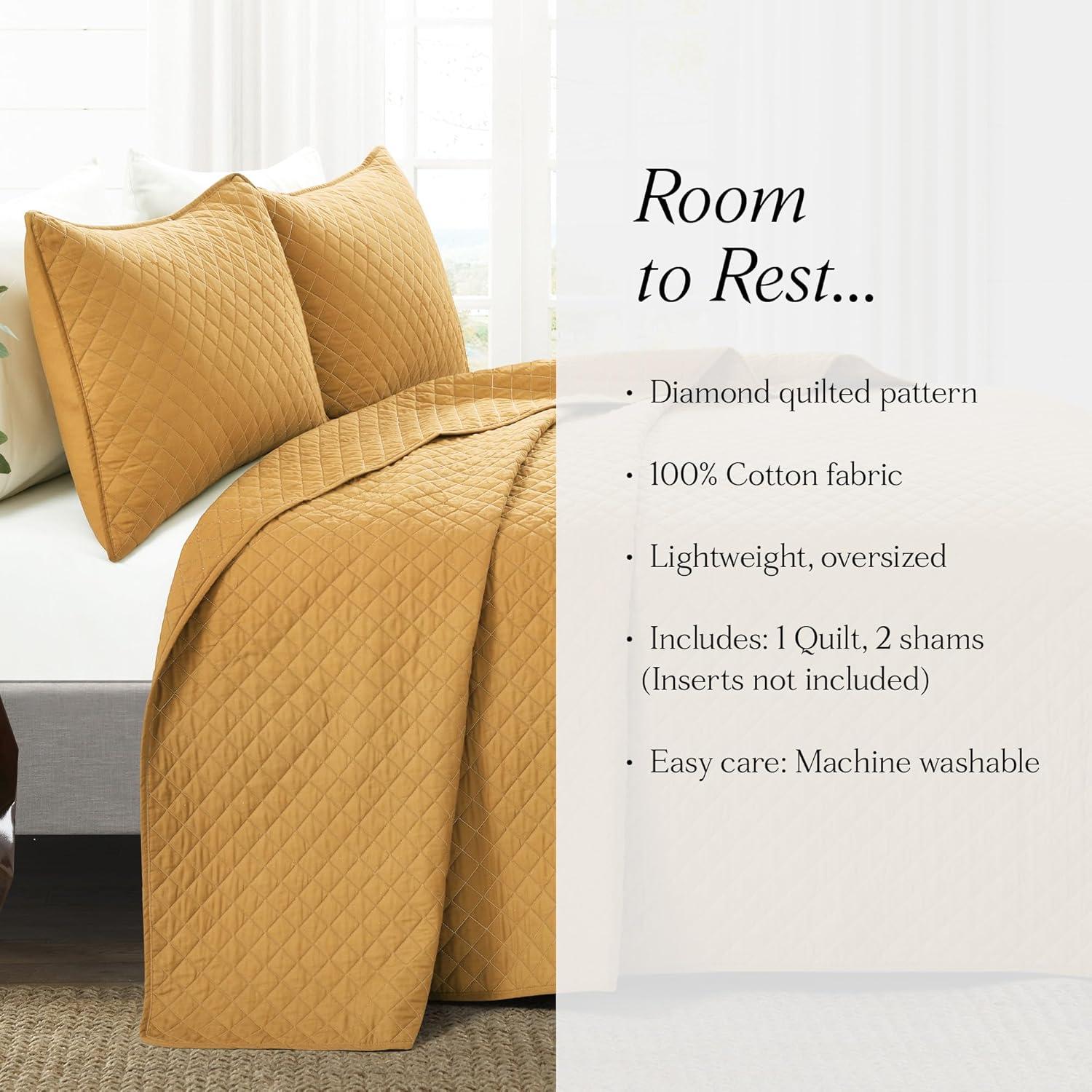 Lush Decor Ava Diamond Standard Cotton Modern & Contemporary Quilt Set