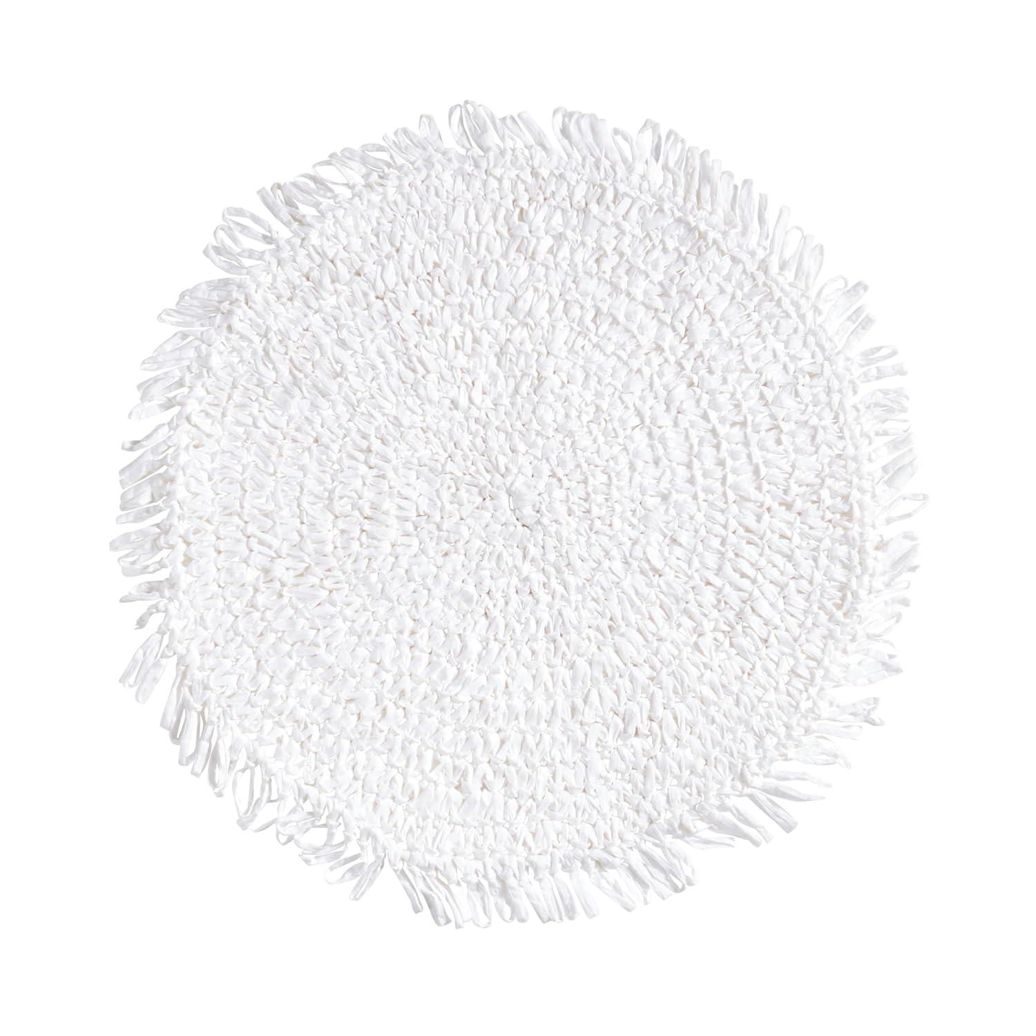 Kiri Collection 100% Paper Raffia No Pattern Round Placemat (Set of 4)