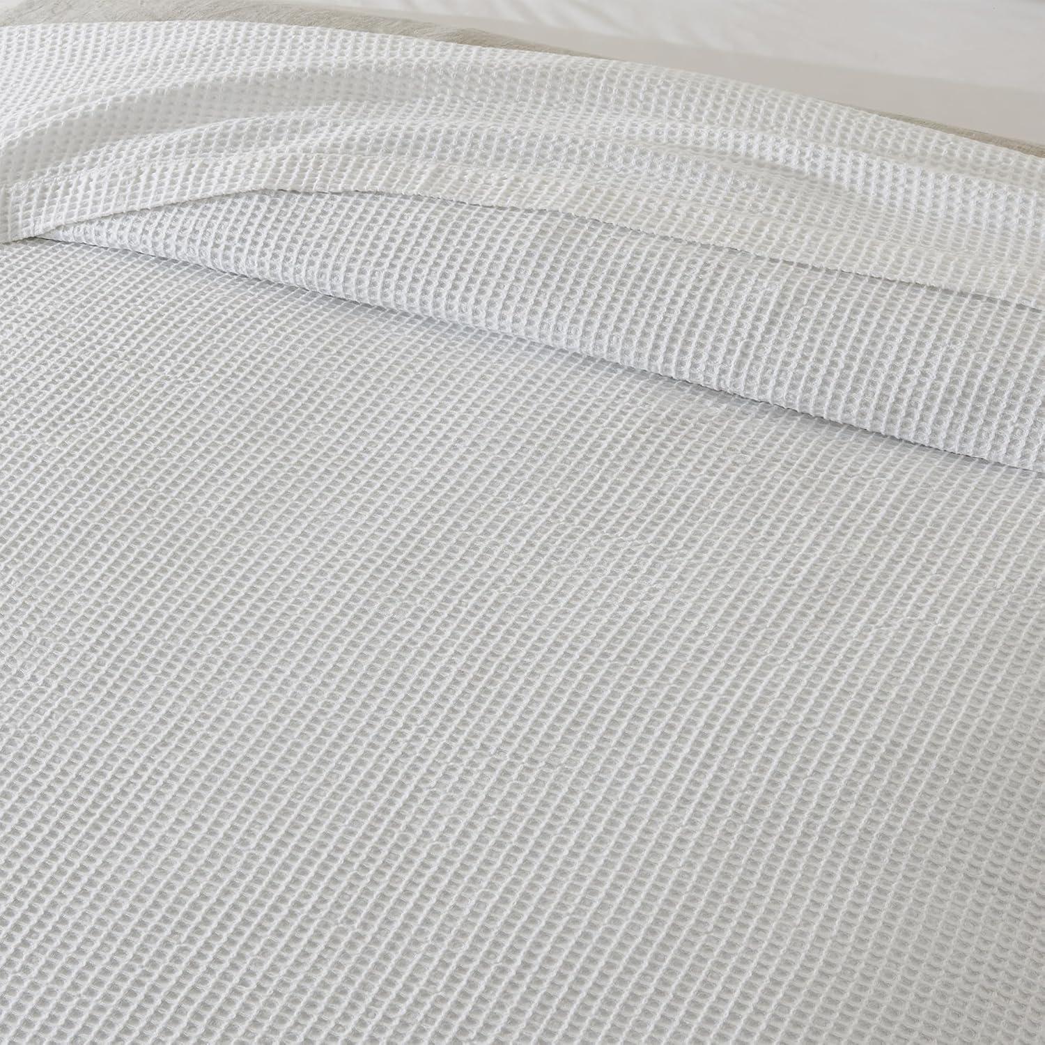 Vintage Comfort 100% Cotton Waffle Weave Thermal Bed Blanket, Twin