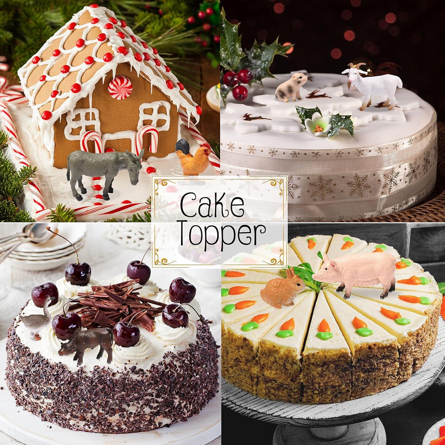 Sumind Namalu 16 Pcs Animal Figures Toys Realistic Jungle Animal Figurines Mini Learning Educational Playset Farm Cake Topper Ornaments for Easter Egg Fillers Birthday Christmas Farm Themed Party