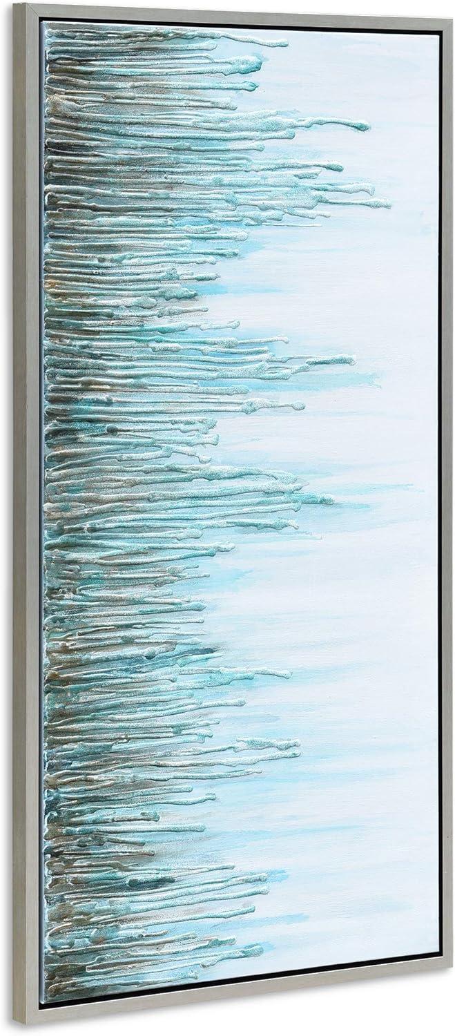 Empire Art Direct Green Frequency Textured Metallic Hand Painted Wall Art, 24" x 48" x 1.5", Ready to Hang