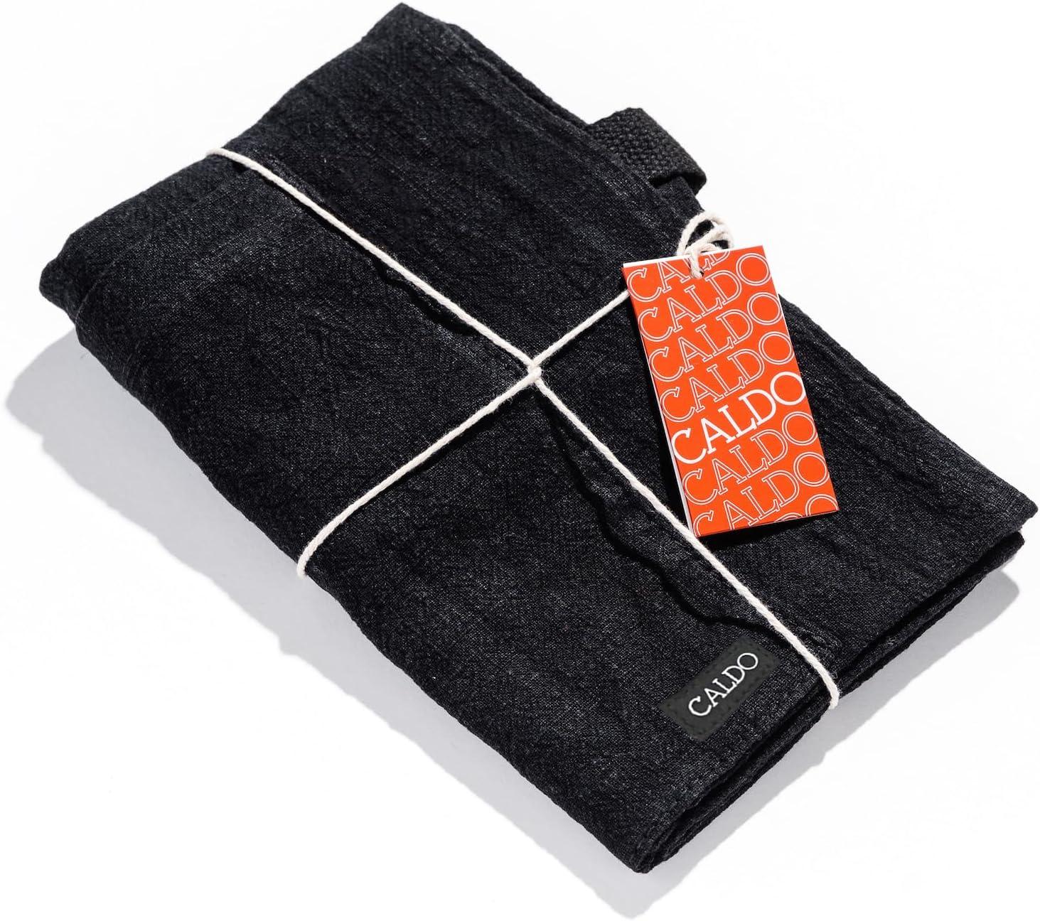 Black Linen Bistro Cafe Apron with Pockets