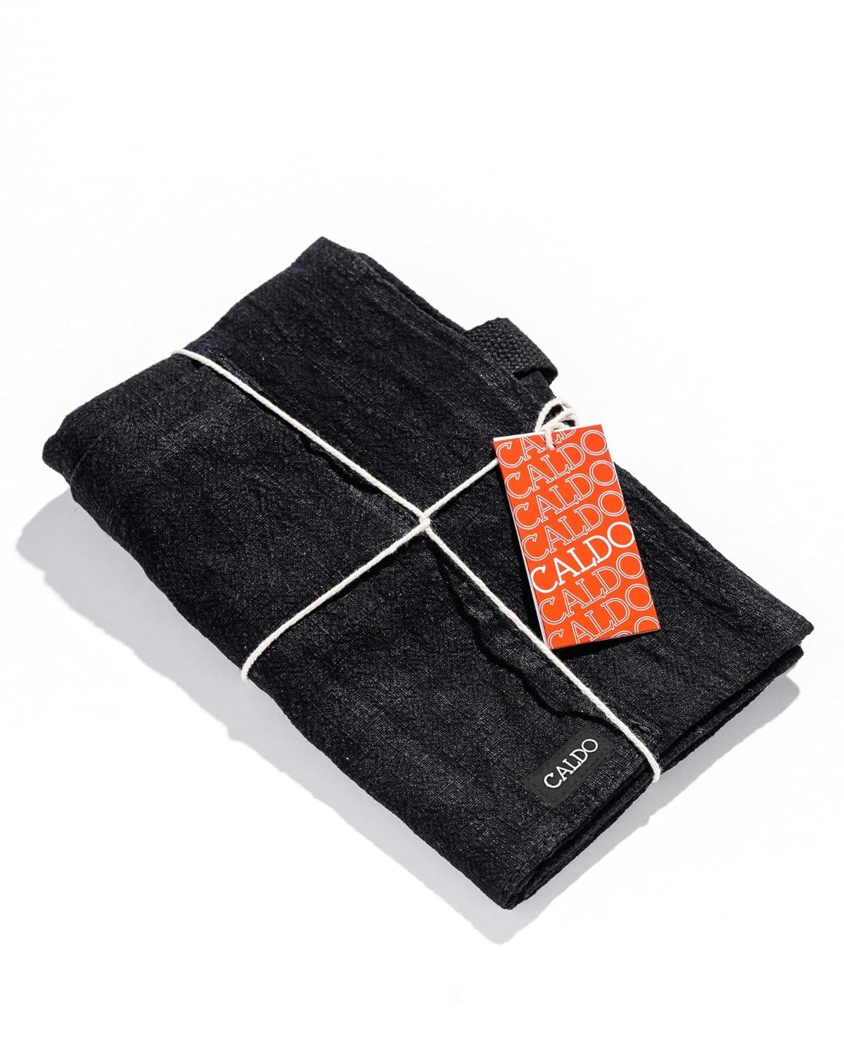 Black Linen Bistro Cafe Apron with Pockets