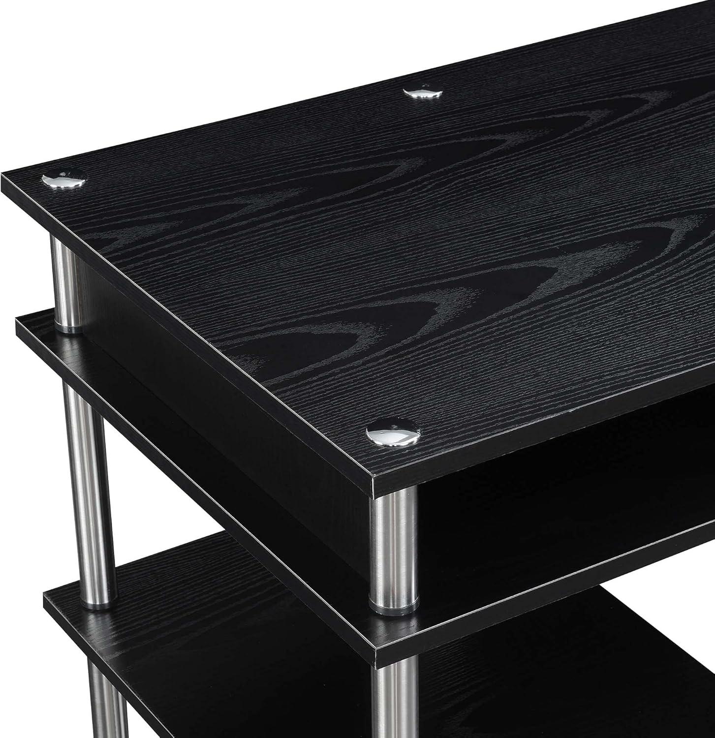 Convenience Concepts Designs2Go No Tools 60-inch Deluxe Student Desk with Shelves, Black, All Ages