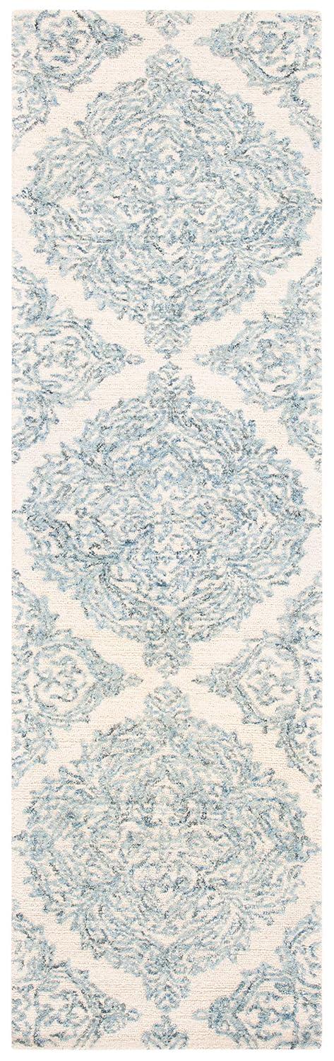 Abstract ABT346 Hand Tufted Area Rug - Ivory/Blue - 6' X 6' Square - Safavieh.
