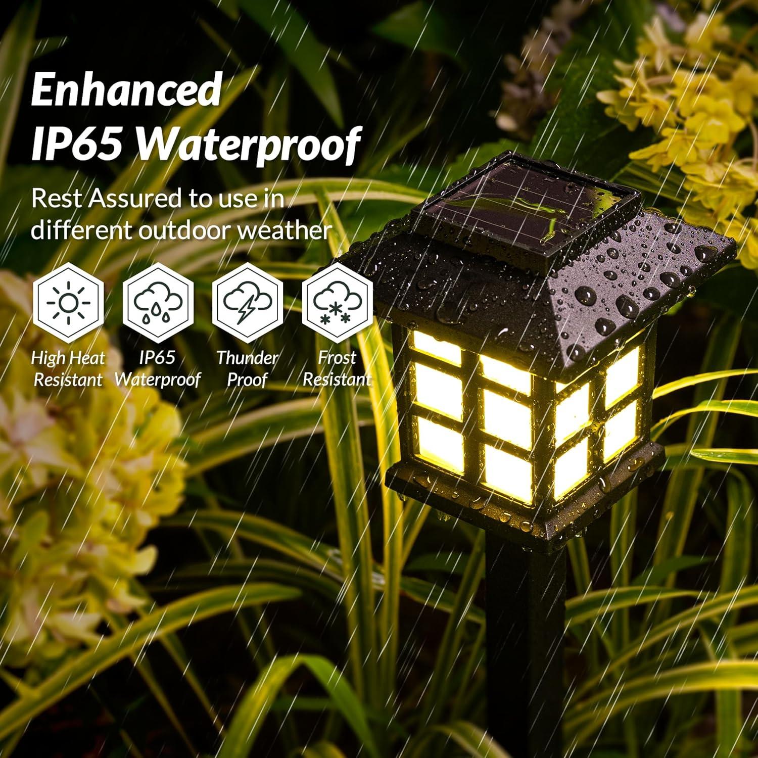 Solpex Solar Outdoor Lights,12 Pack Solar Path Lights, Solar Walkway Lights Outdoor, Solar Garden Lights, Solar Pathway Lights Outdoor Waterproof for Garden, Yard, Landscape and Driveway(Warm White 12PACK