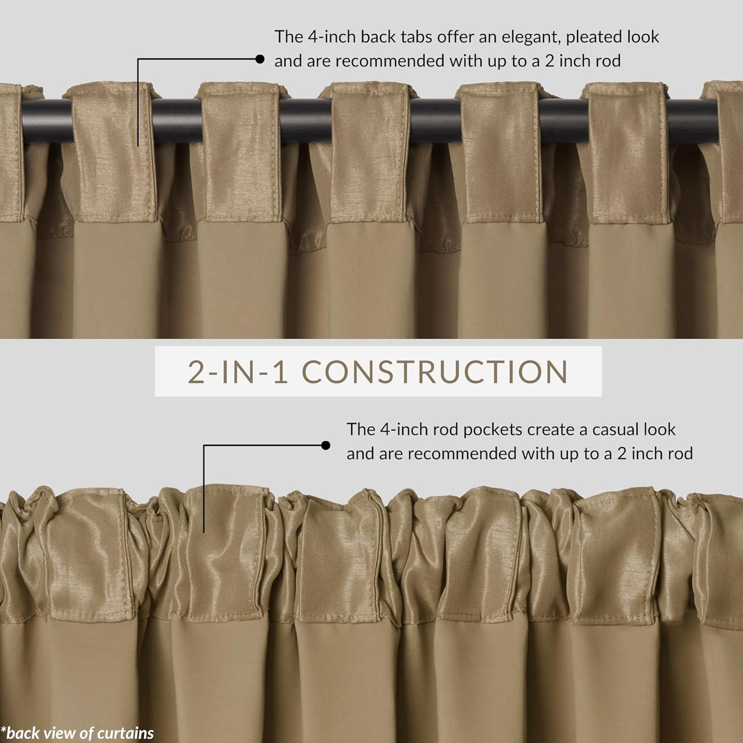 All Seasons Single Blackout Window Curtain Panel - 52" x 95" - Antique Gold - Elrene Home Fashions