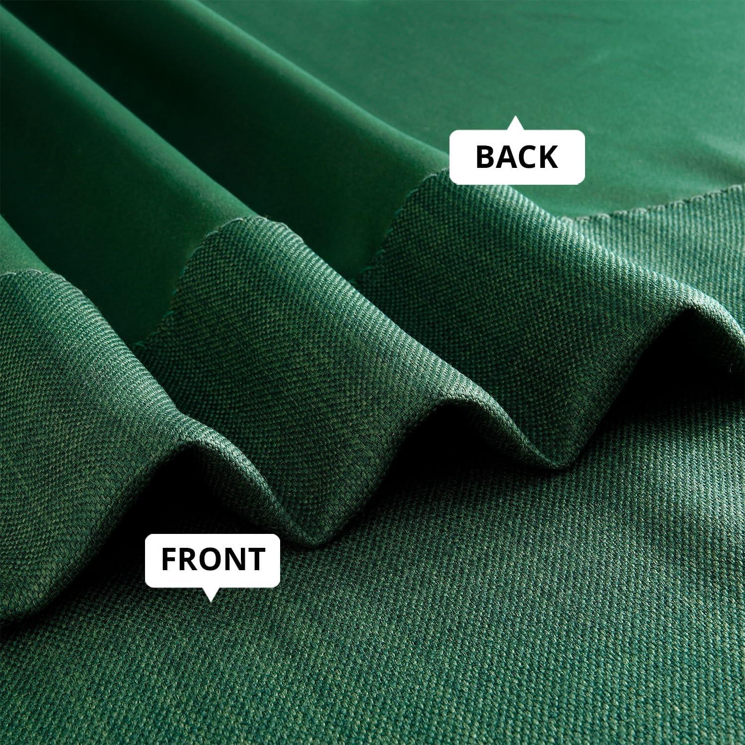 HPD Half Price Drapes Key Green Faux Linen Room Darkening Curtains for Bedroom & Living Room Curtains (1 Panel), Door & Window Curtains 84 inches long, Rod Pocket Curtains & Drapes, 50W X 84L