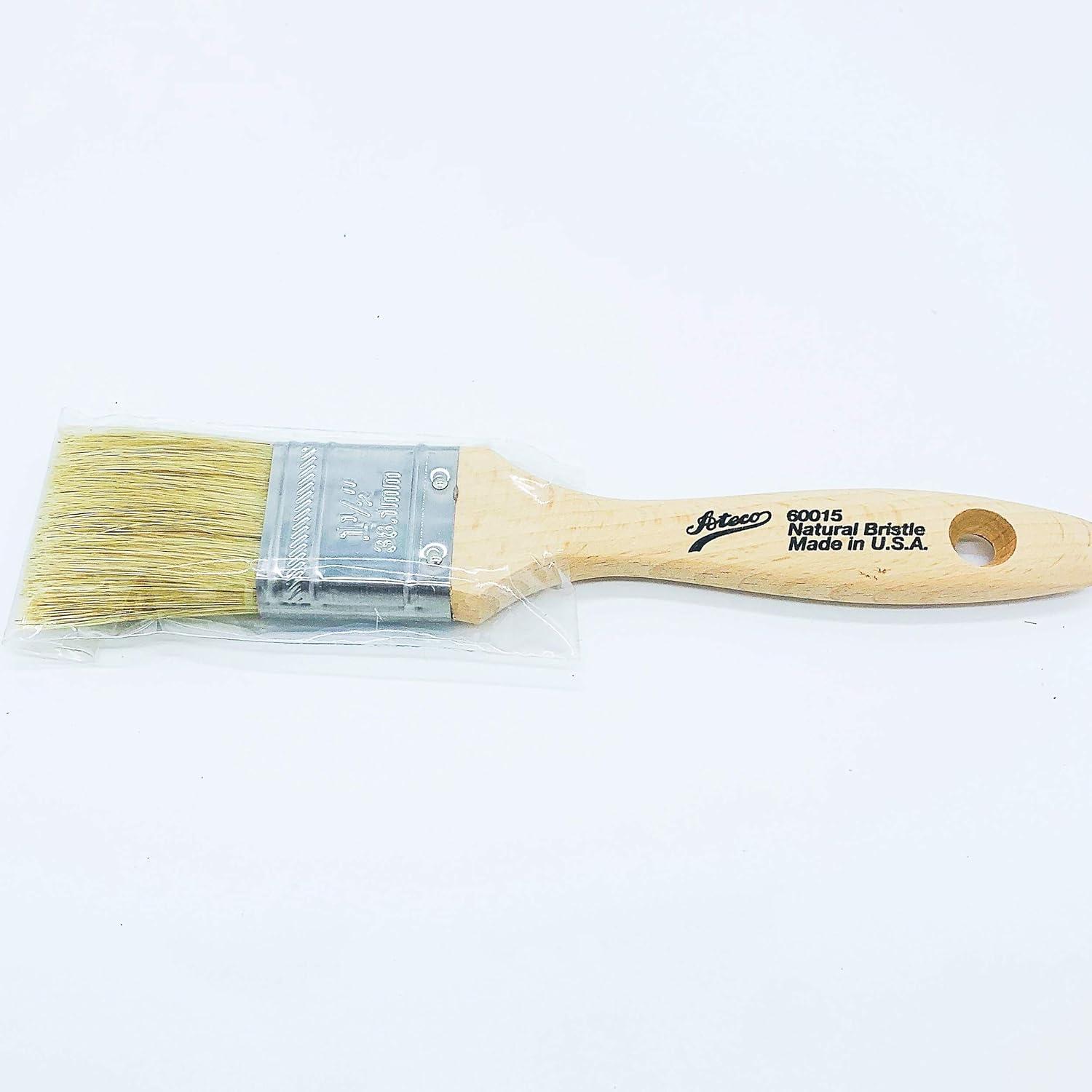 Ateco 60015 Pastry Brush - 1.5 Inch Natural Wood Boar Bristles Made in the USA - Kitchen Pastry Basting Brush