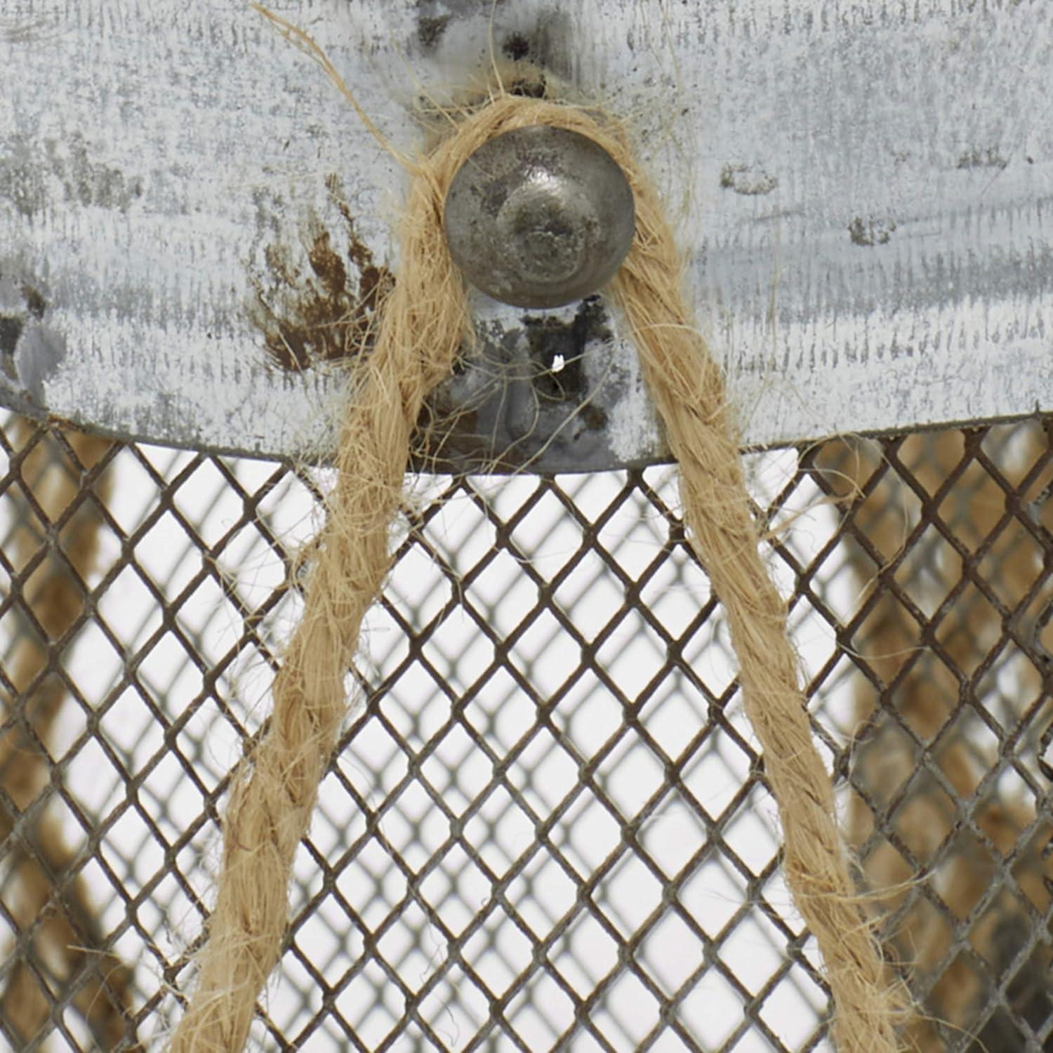 Elegant Silver Metal Hanging Hurricane Candle Lantern Trio