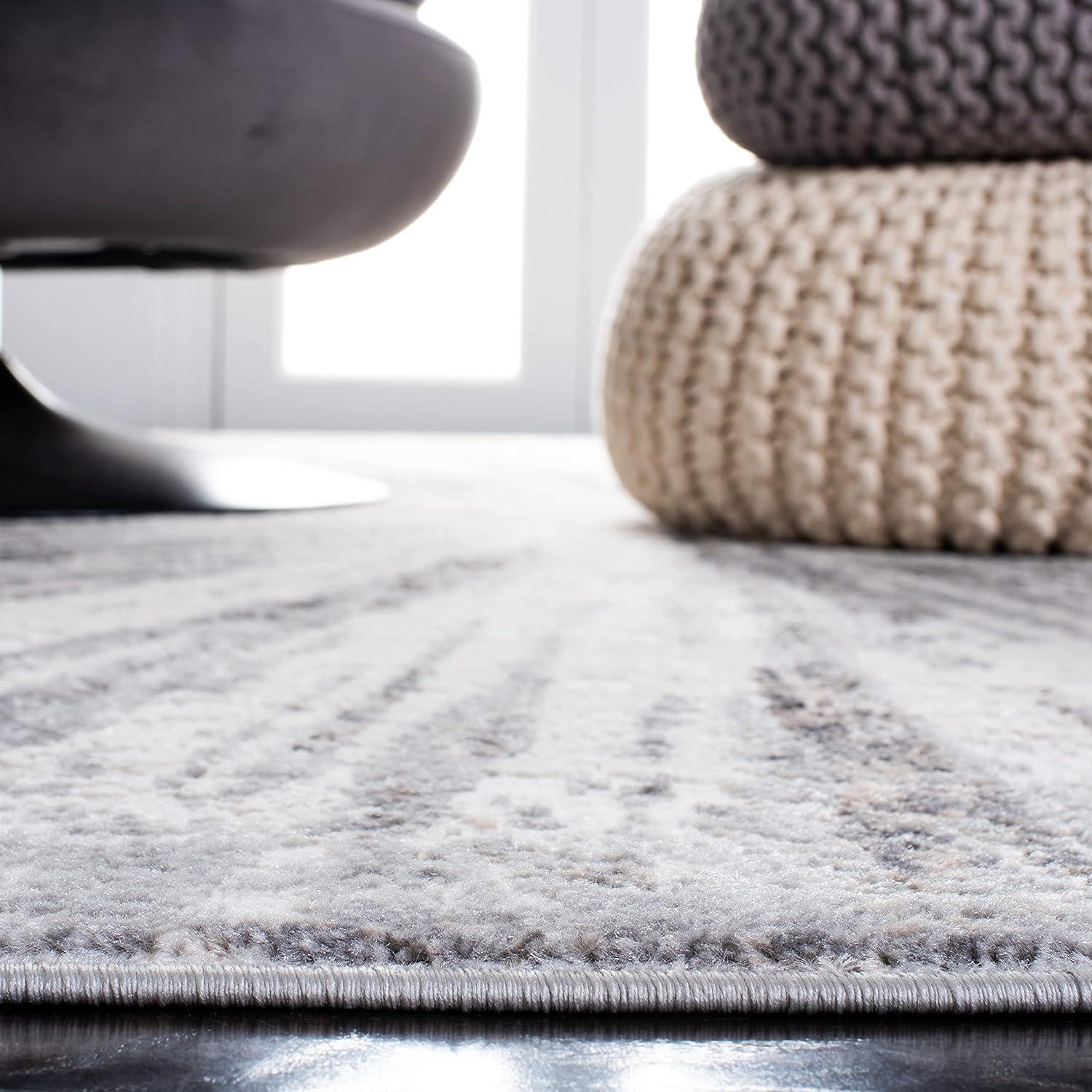 Amelia ALA449 Power Loomed Indoor Area Rug - Grey/Gold - 6'7"x9'6" - Safavieh
