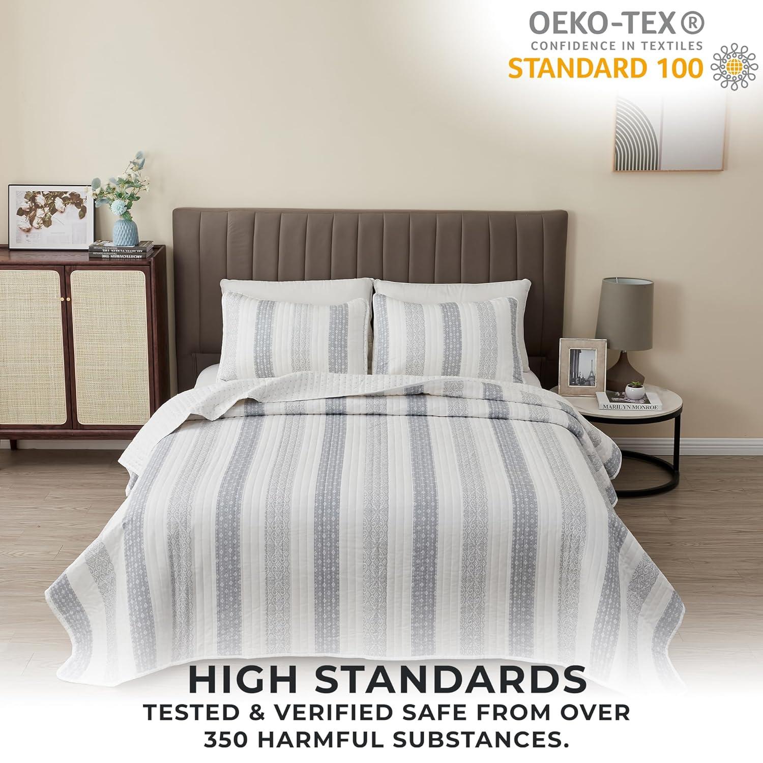 Great Bay Home Everette Ombre Striped 3-Piece Reversible Quilt Set