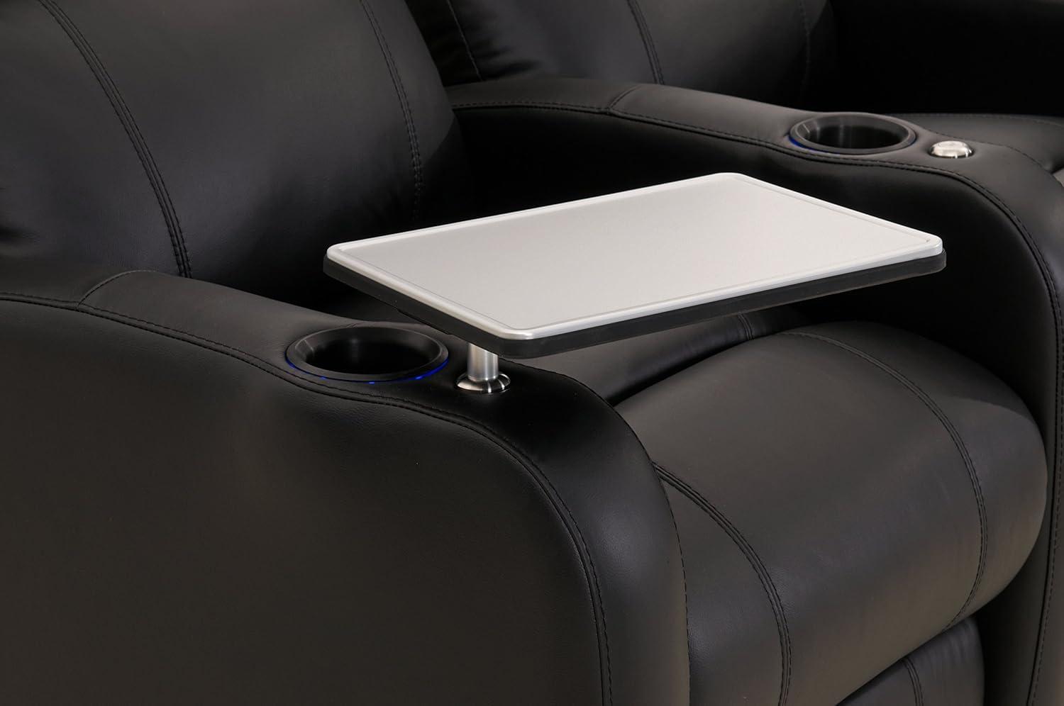 Brushed Aluminum Swivel Tray Table for Recliners