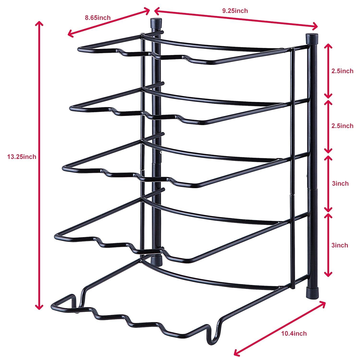 Prep & Savour Heavy-Duty Kitchenware Pan Divider, Pot Lid, and Pot, Pan Organizer Rack Holder