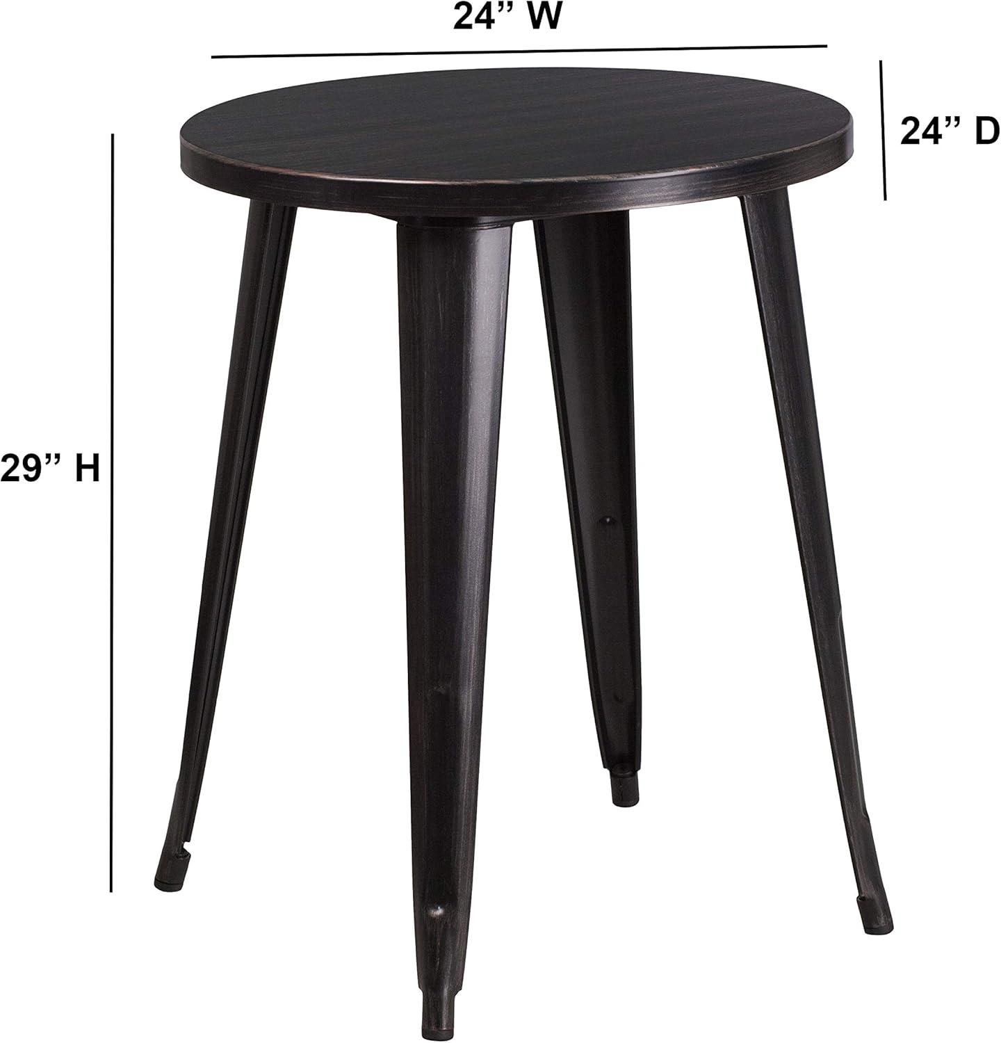 Flash Furniture Commercial Grade 24" Round Metal Indoor-Outdoor Table