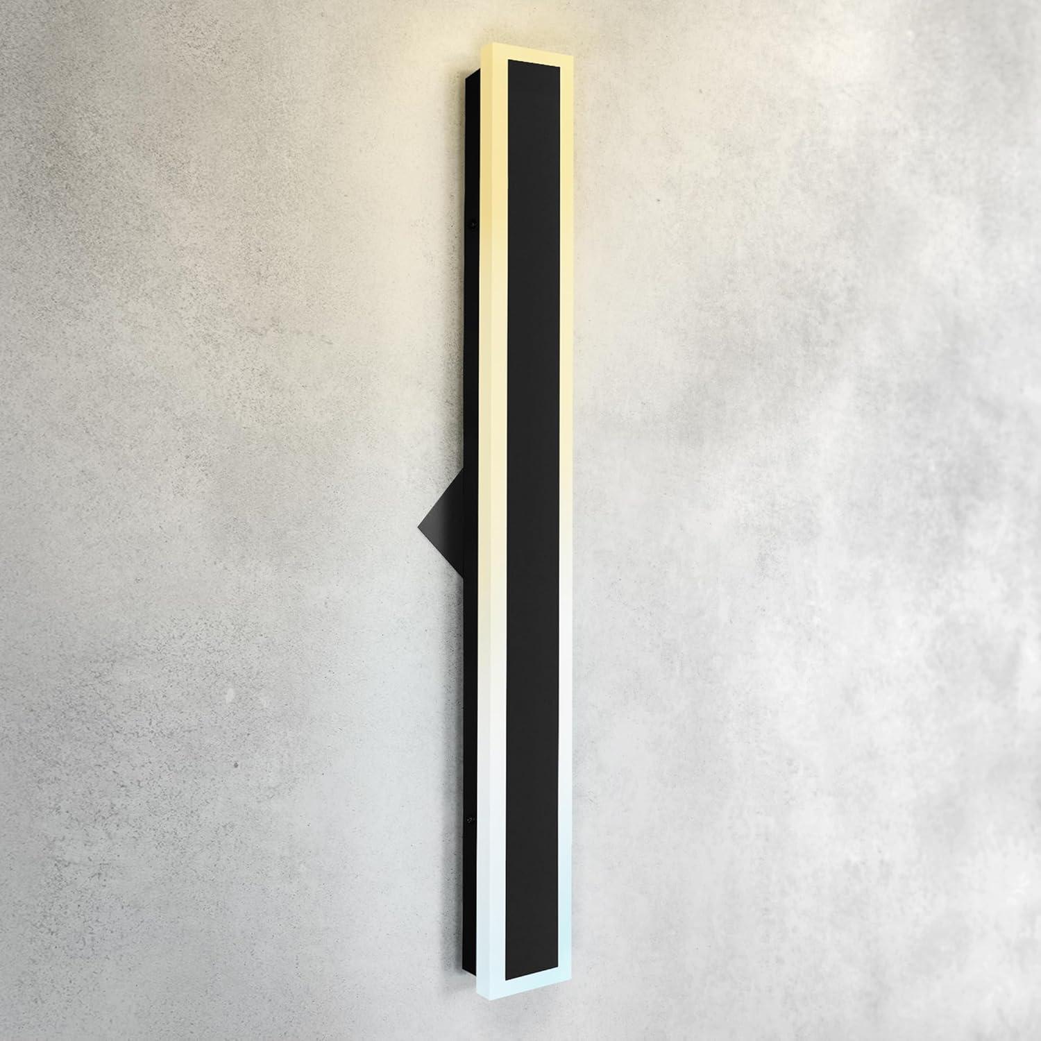 36-Inch Black Acrylic LED Outdoor Wall Sconce