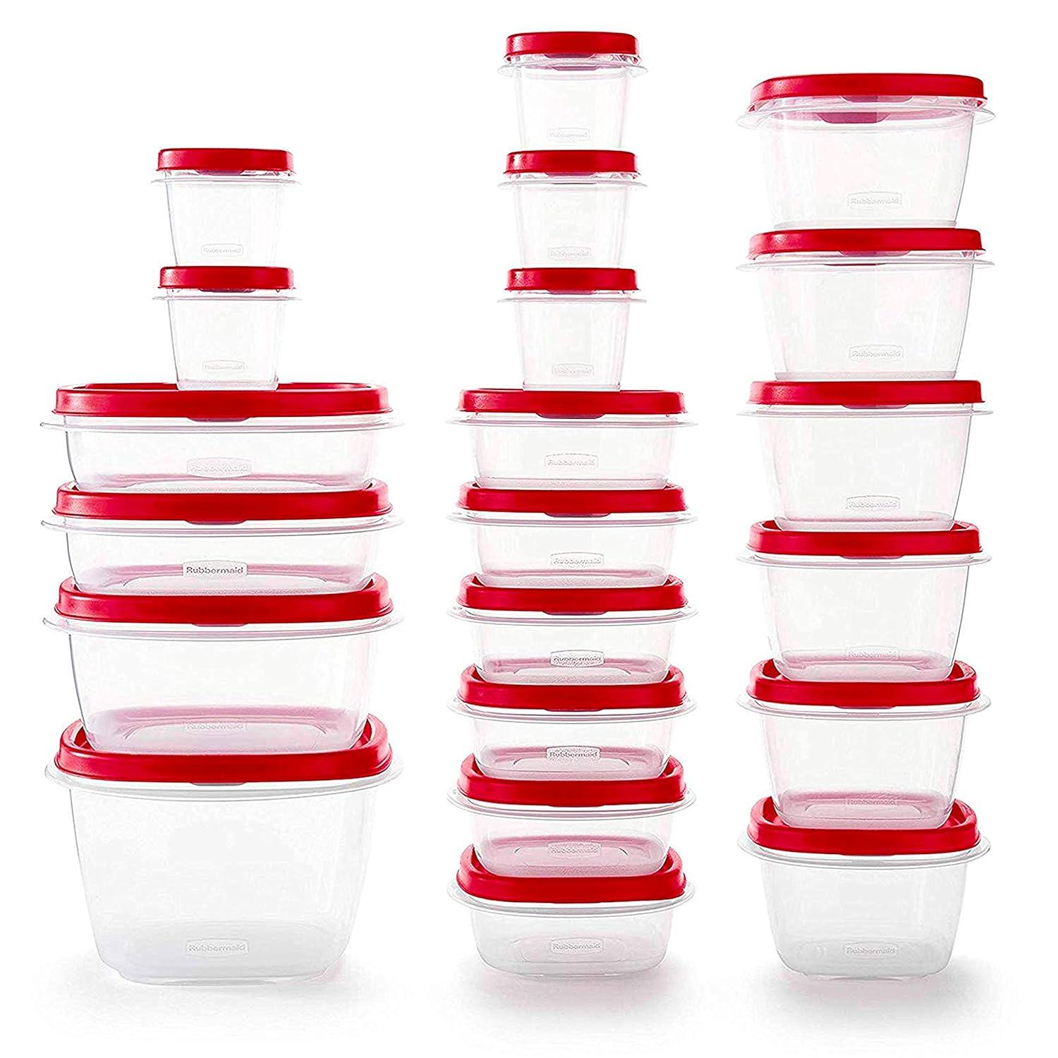 42-Piece Red BPA-Free Food Storage Container Set