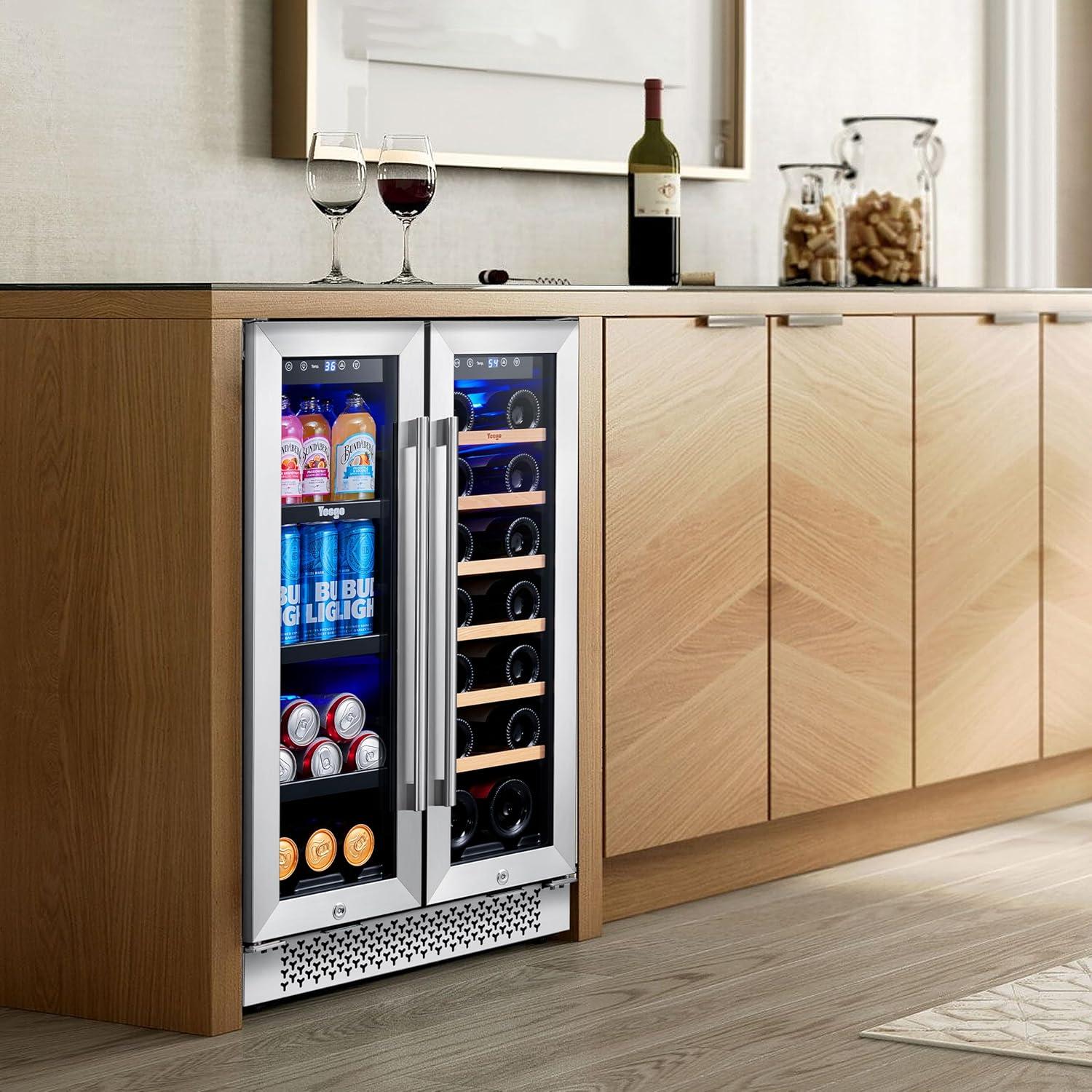 24 Inch Stainless Steel Dual Zone Wine and Beverage Cooler