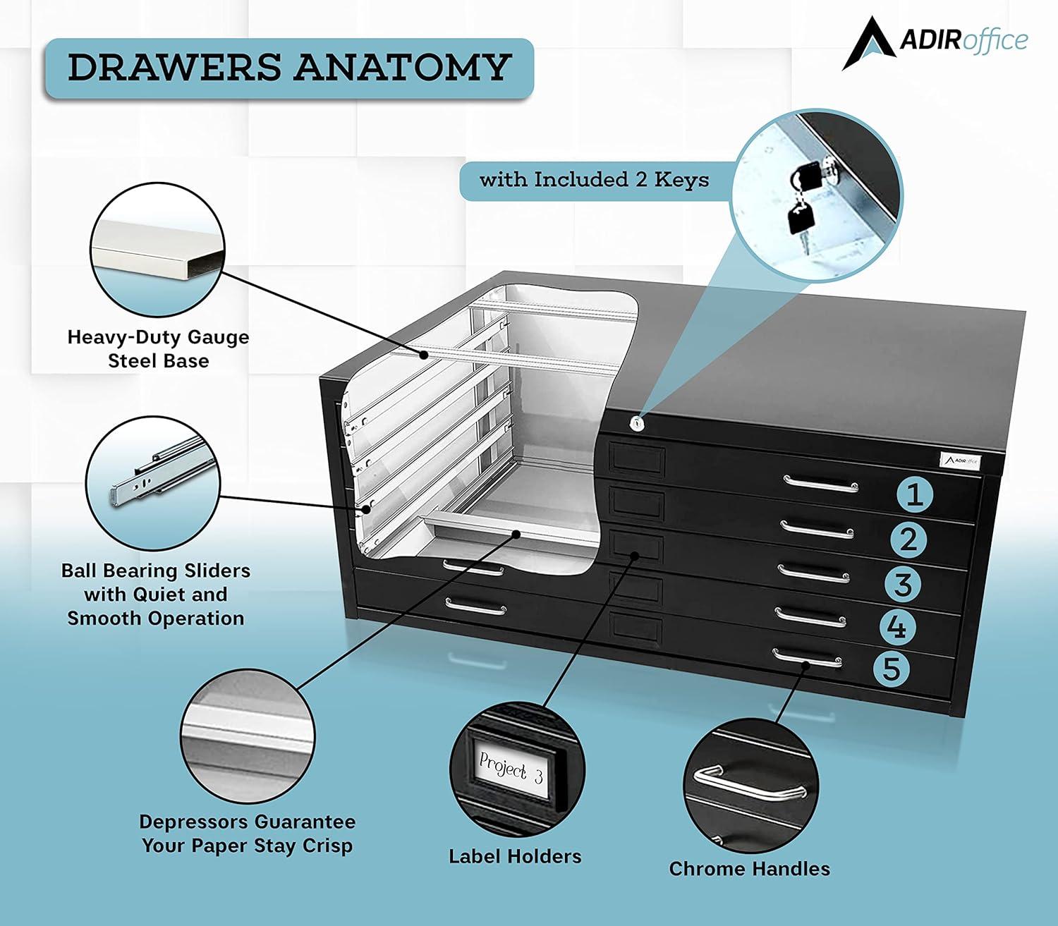 46.38" Wide 5 -Drawer Steel File Cabinet