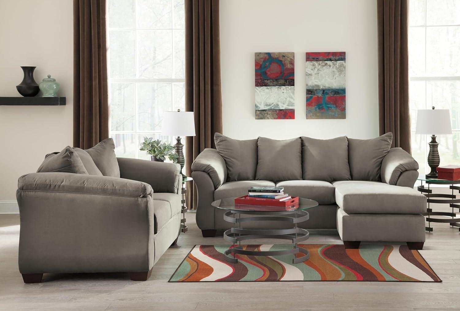 Signature Design by Ashley Darcy Fabric Loveseat in Cobblestone