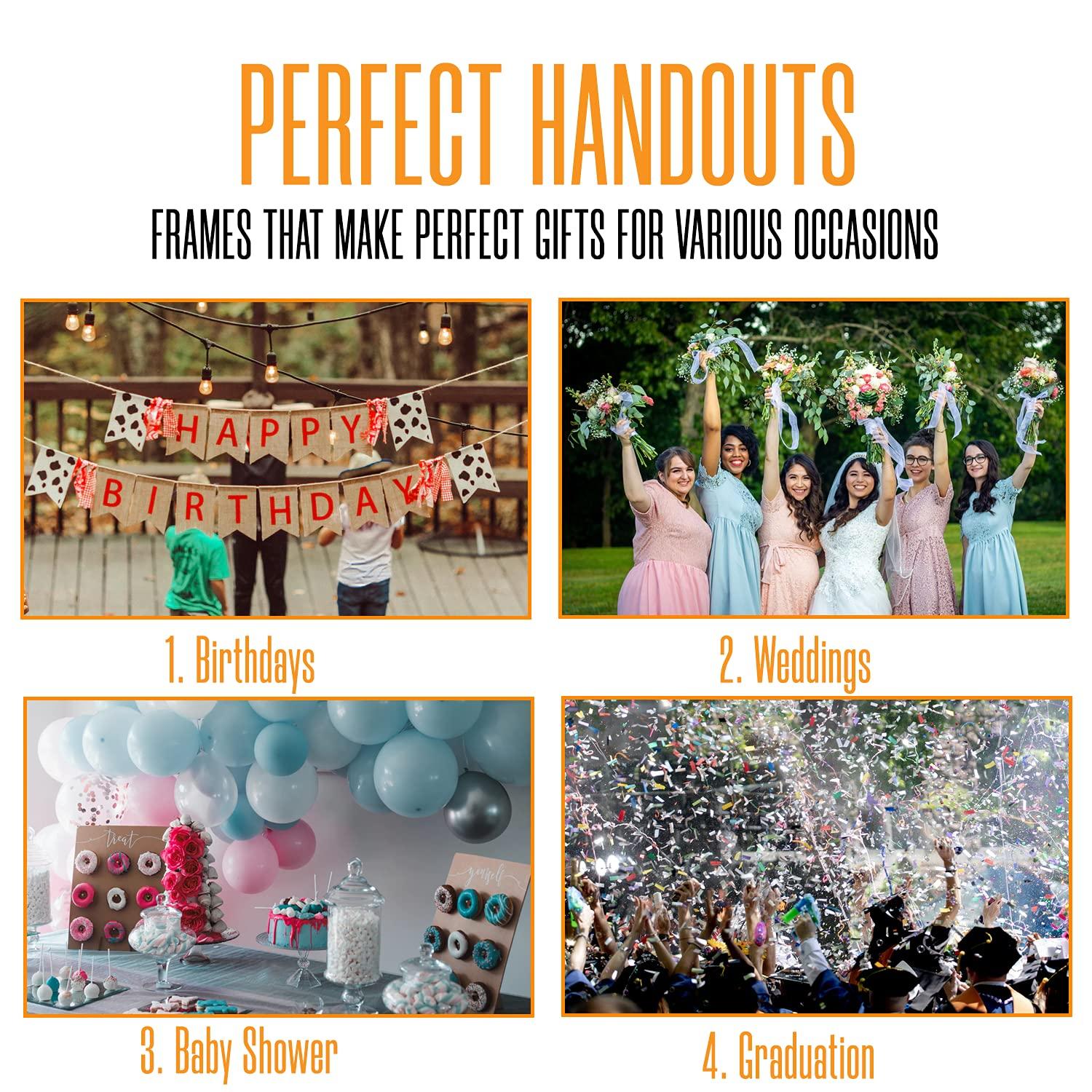 Photo Booth Nook | Magnetic Photo Frames for Refrigerator 4x6 (12 Count) | Clear Acrylic Picture frames 4x6 | Vertical Orientation