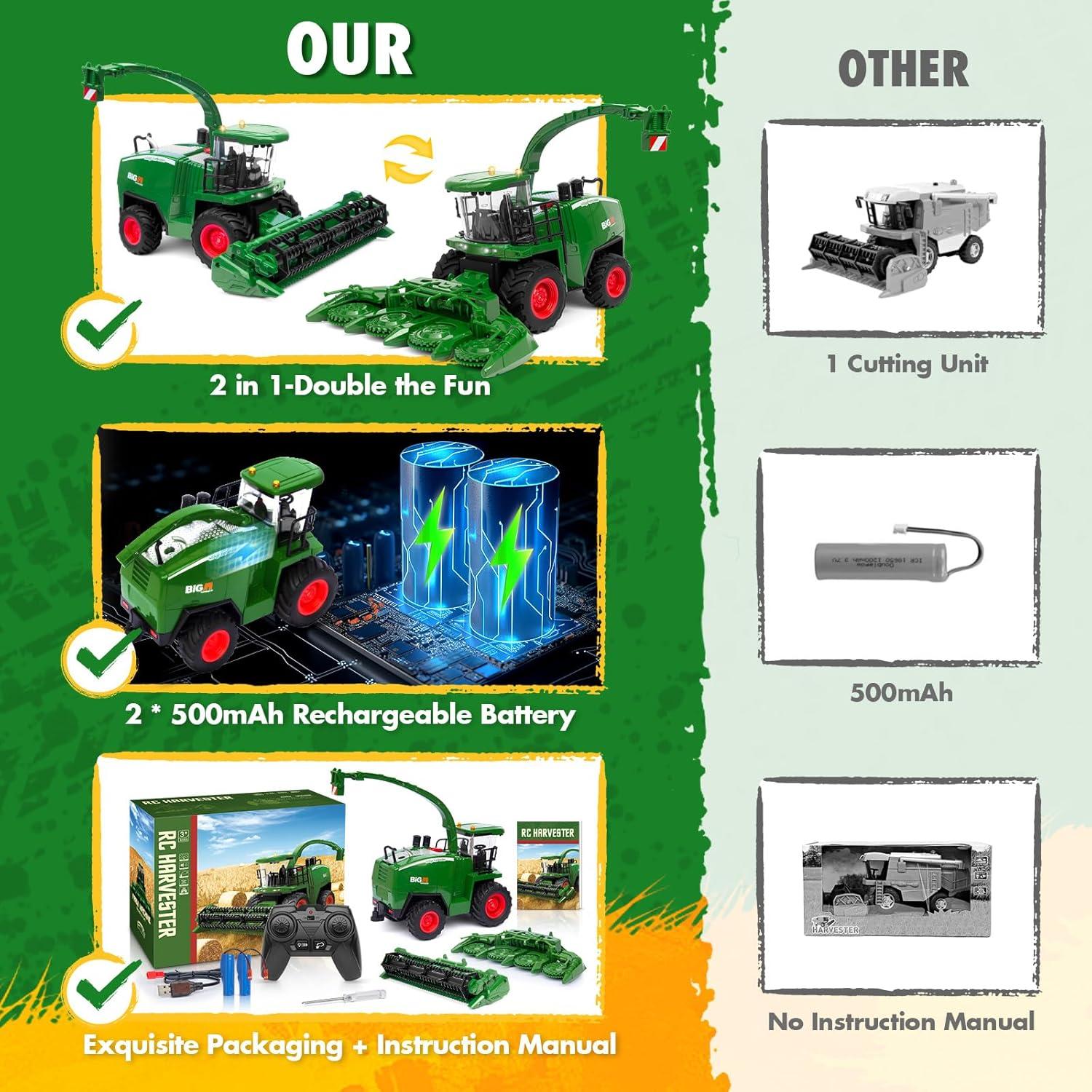 Remote Control Combine Harvester Tractor Toy